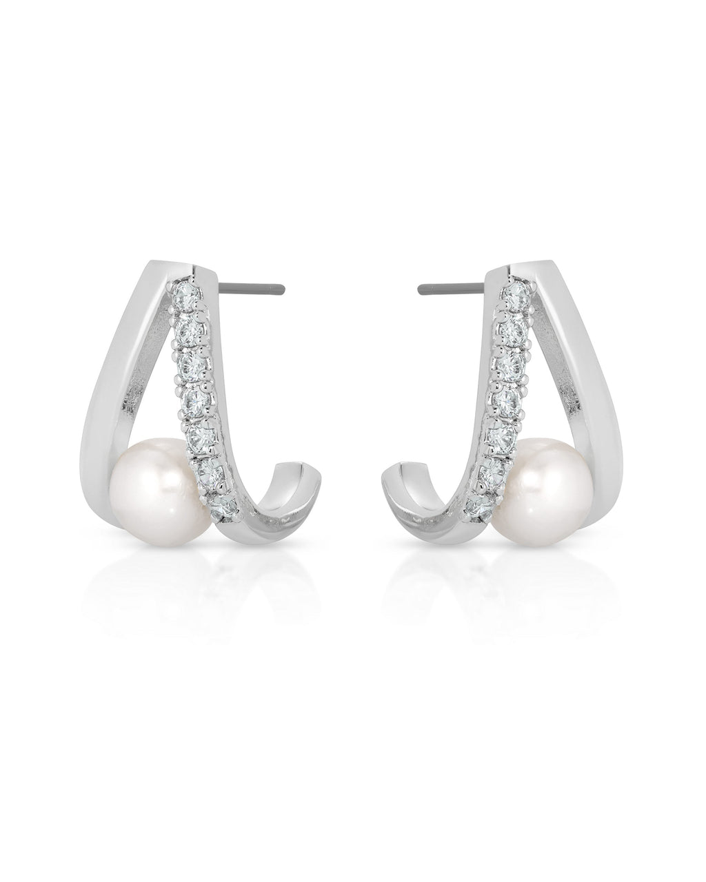 Pavé and Pearl Earrings