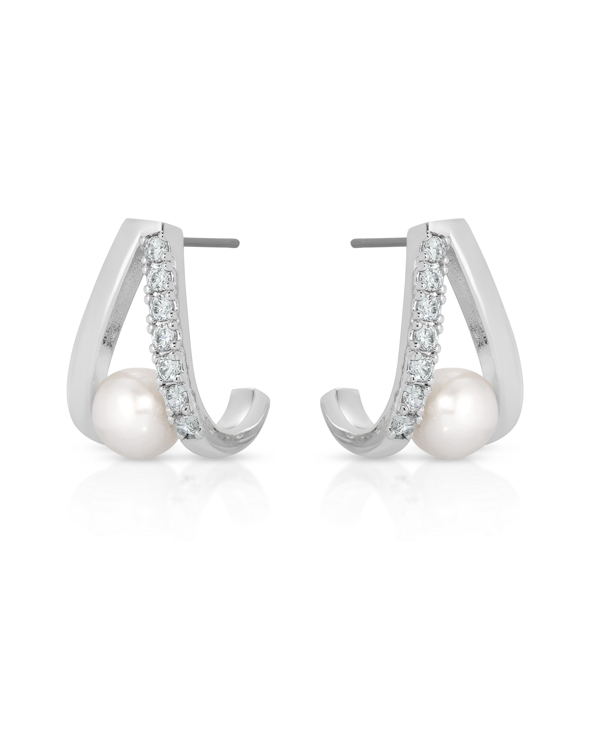 Pavé and Pearl Earrings
