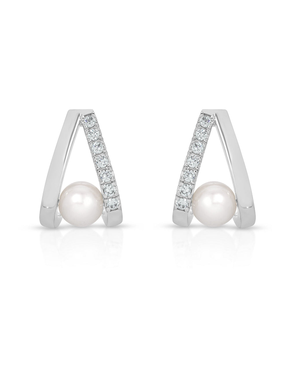 Pavé and Pearl Earrings