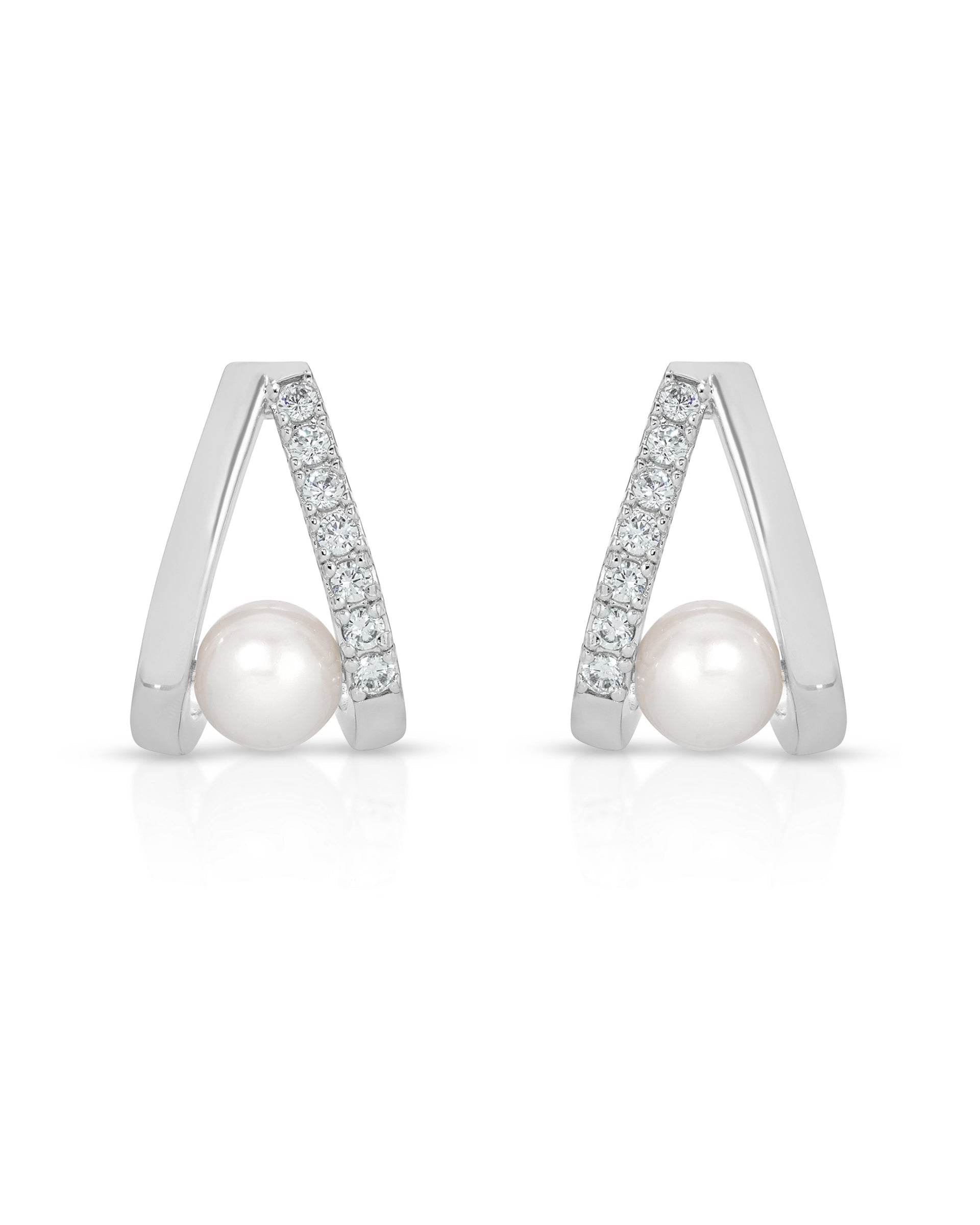 Pavé and Pearl Earrings