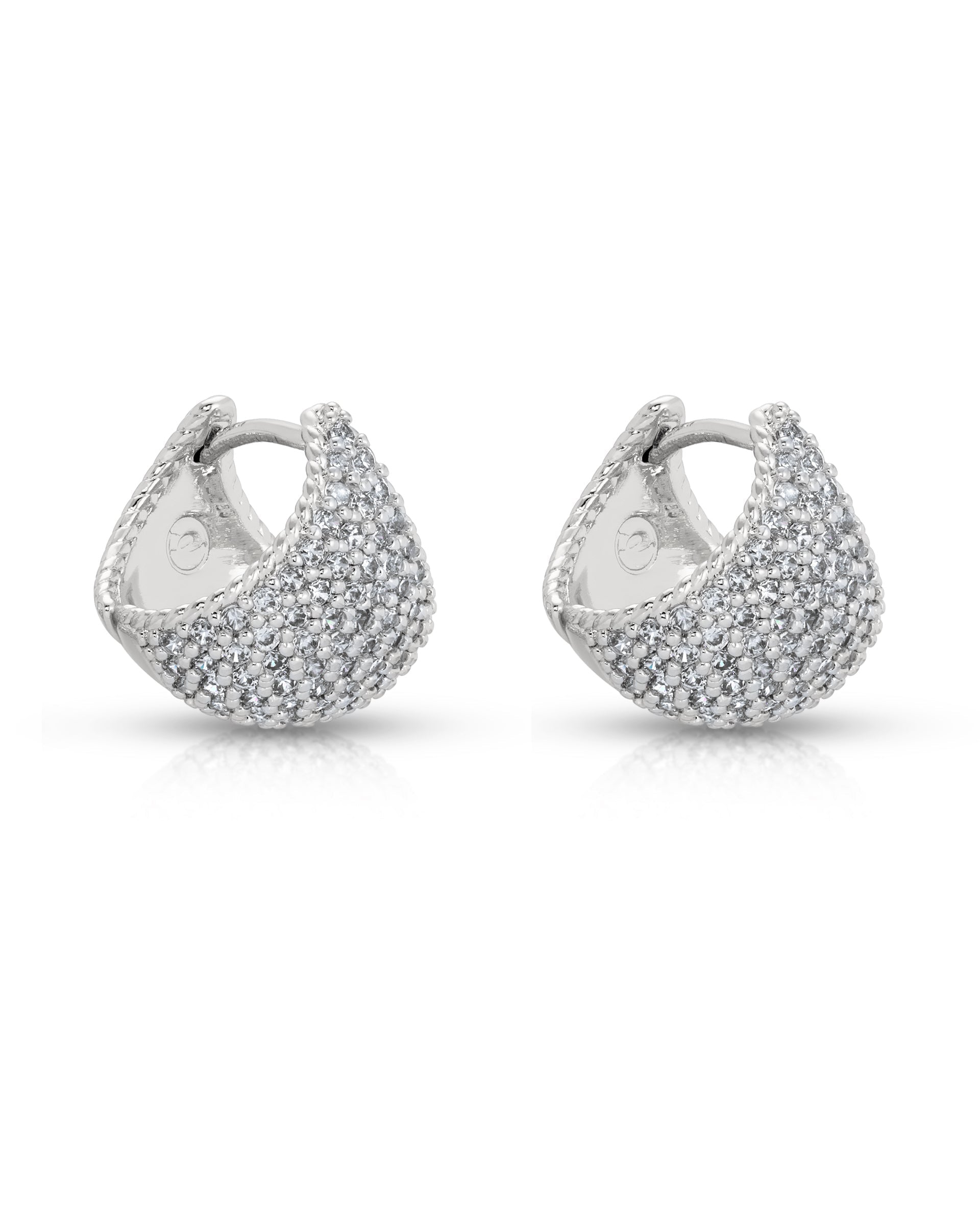 Pavé Encrusted Huggie Hoops