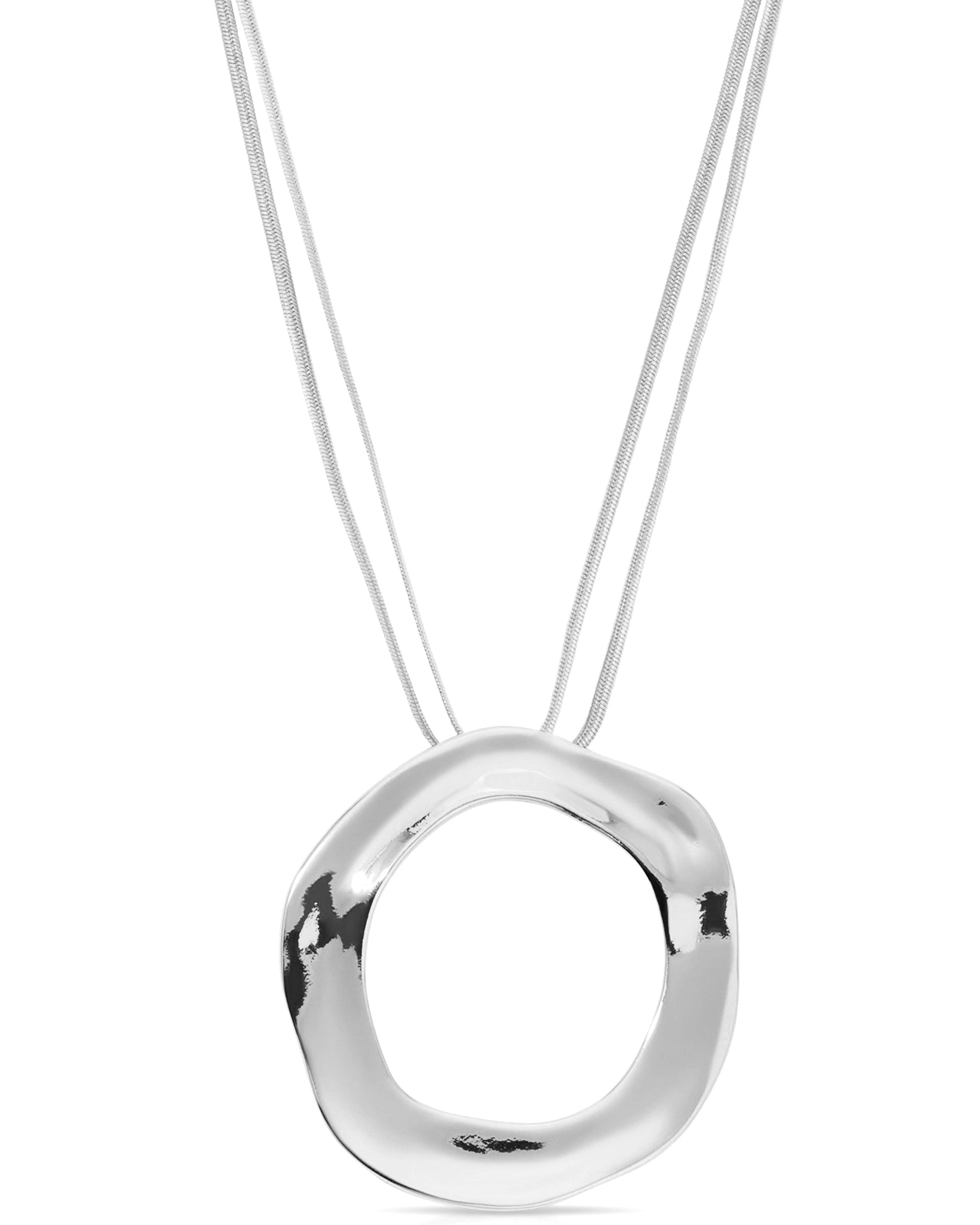 Open Circle Pavè Necklace