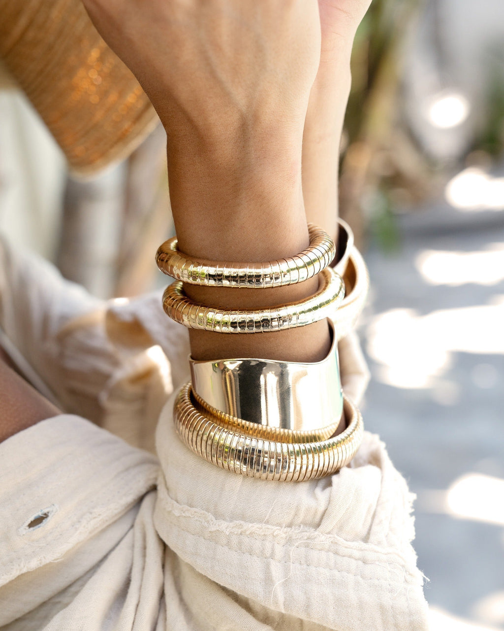 Liquid Gold Stretch Bracelet Set