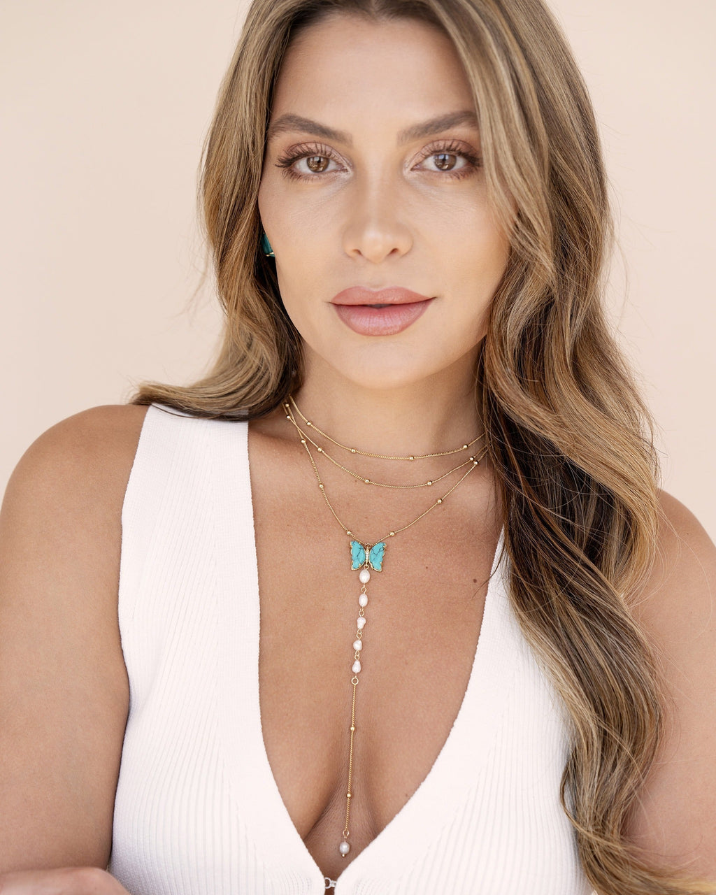 Turquoise Butterfly Lariat