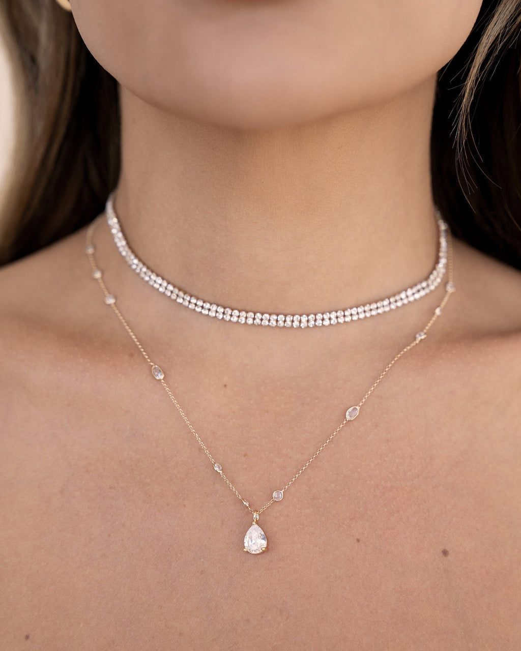 Delicate Crystal Pendant Necklace