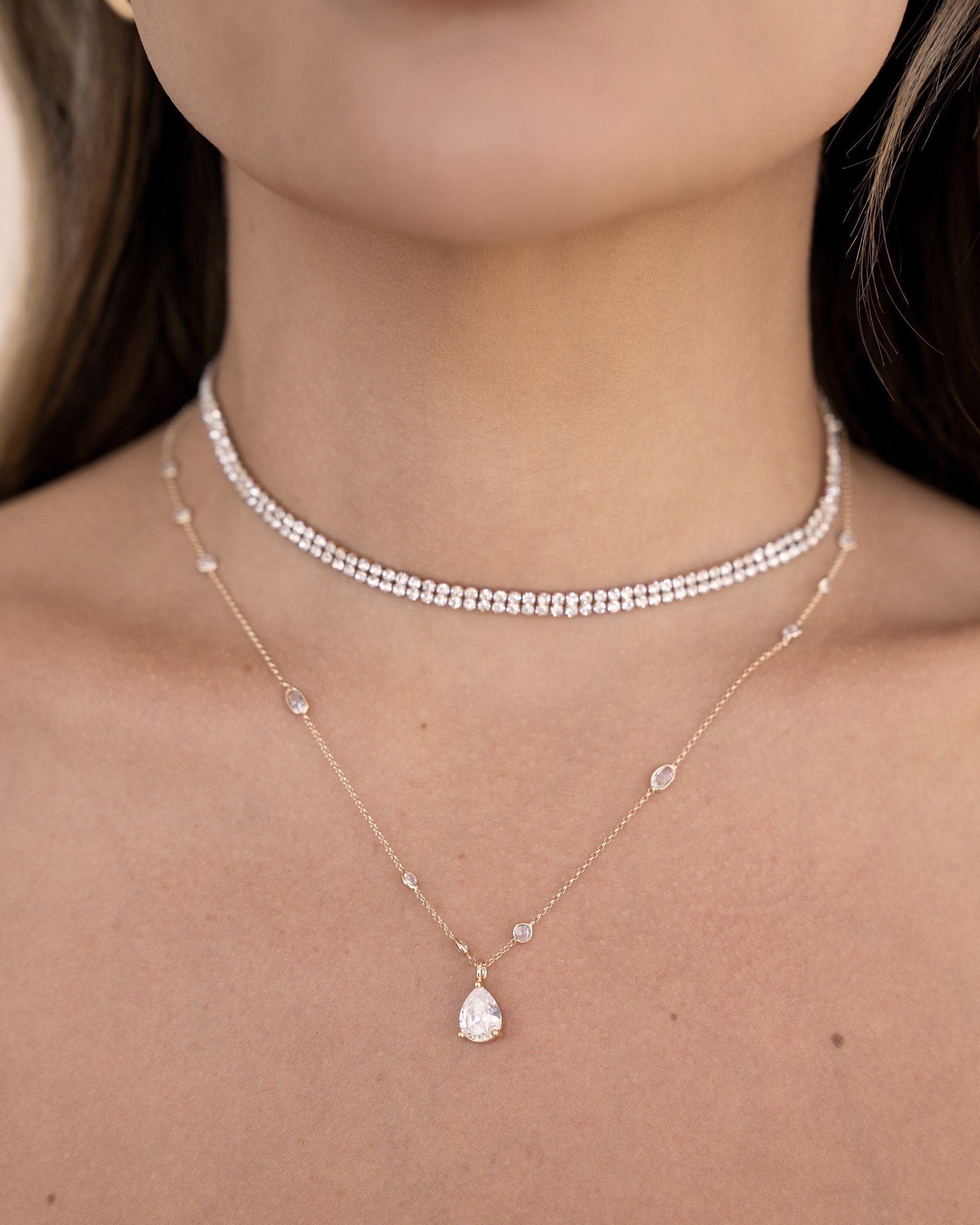 Delicate Crystal Pendant Necklace