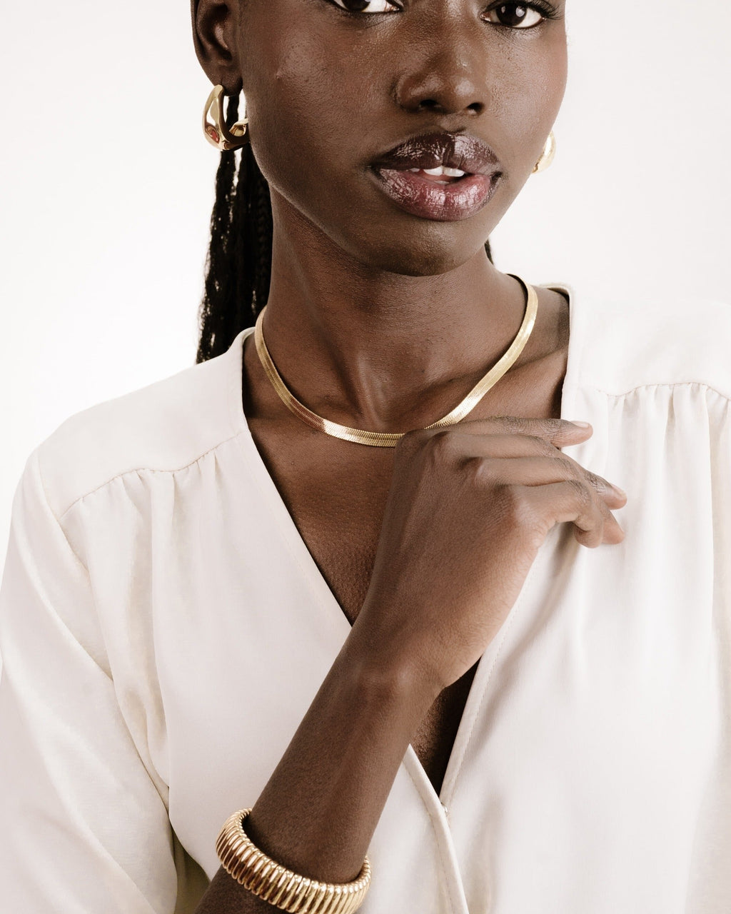 Brooklyn Flat Herringbone Chain Necklace