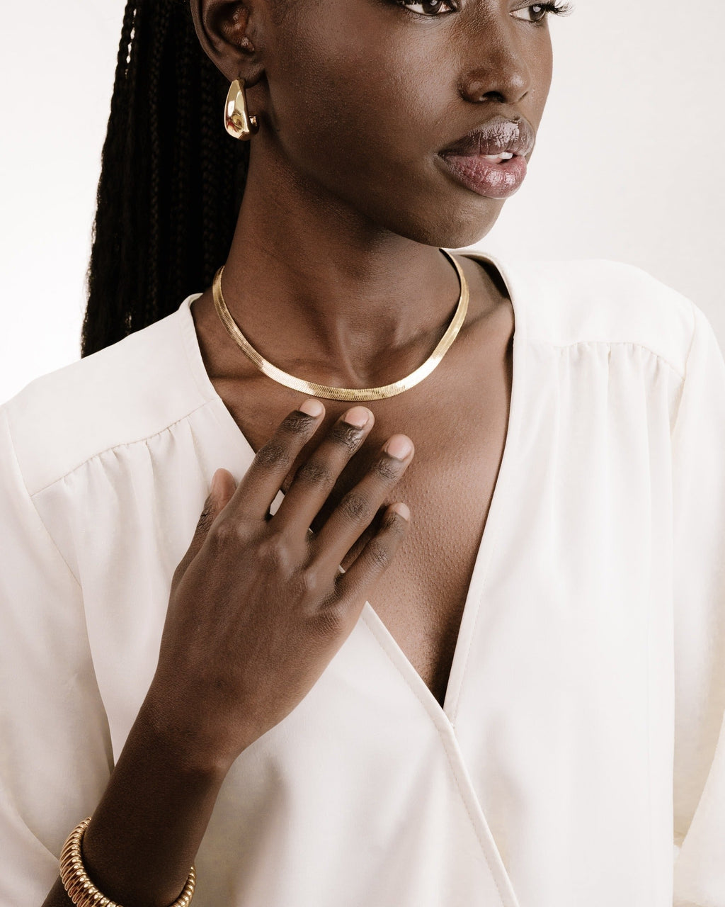 Brooklyn Flat Herringbone Chain Necklace
