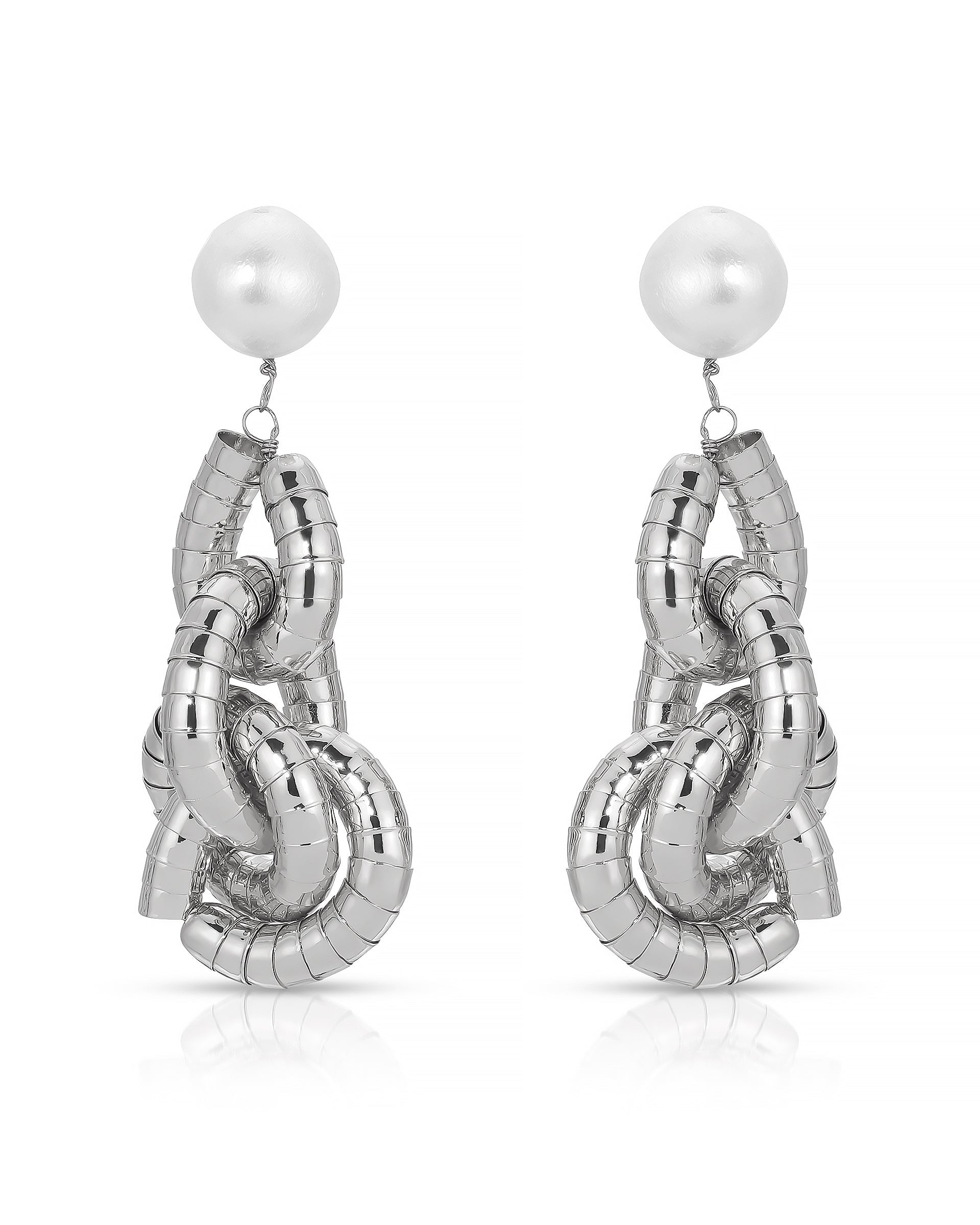 Liquid Gold Pearl Drop Earrings