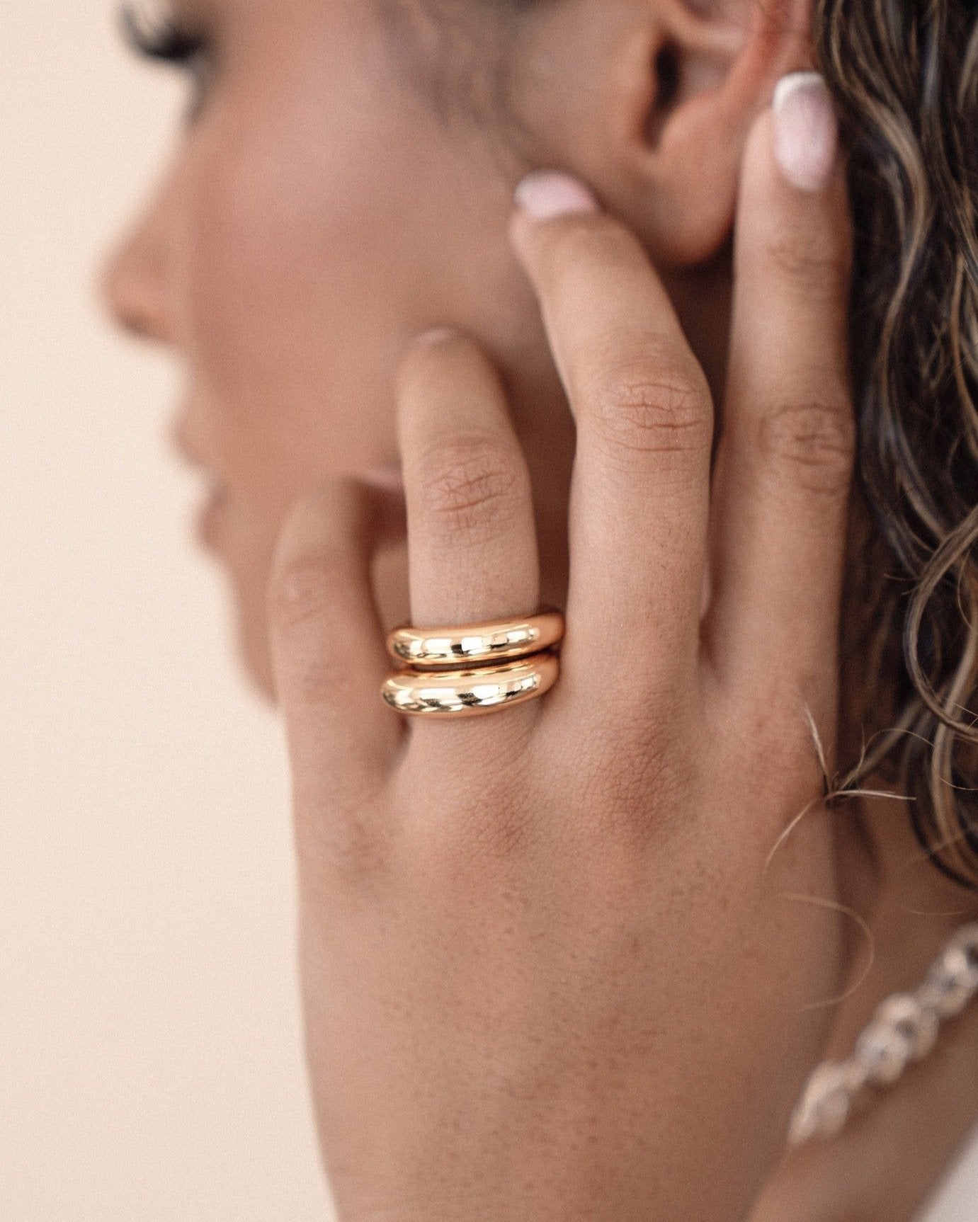 Modern Dome Ring Set