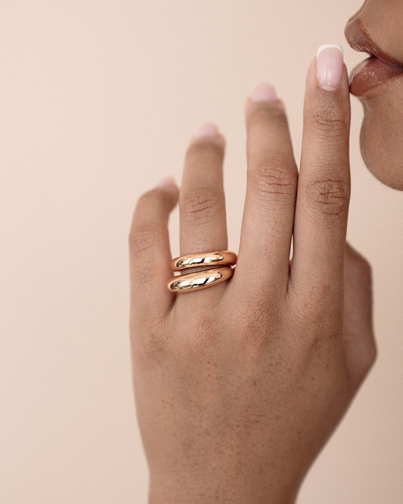 Modern Dome Ring Set