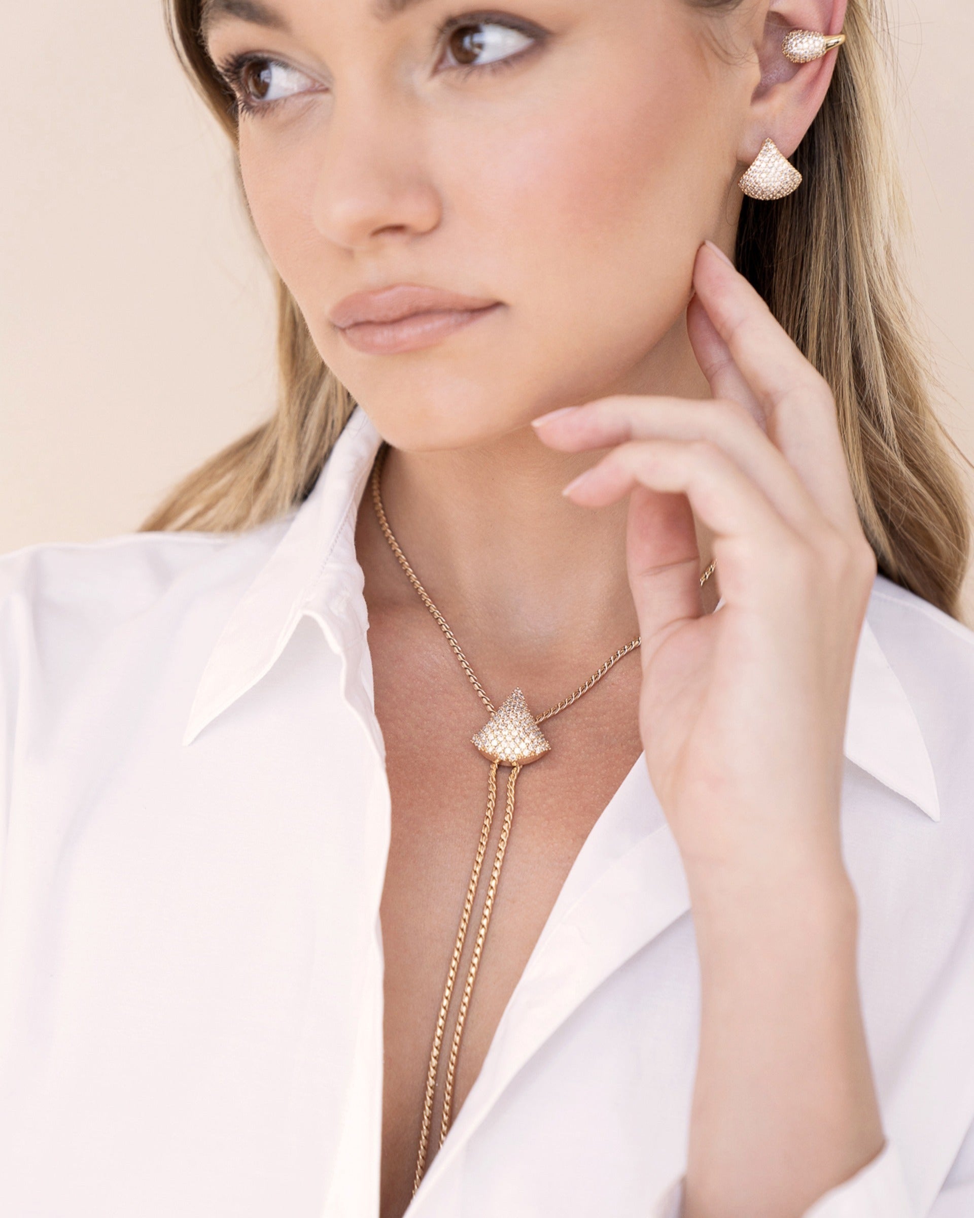 Pavé Shine Bolo Necklace