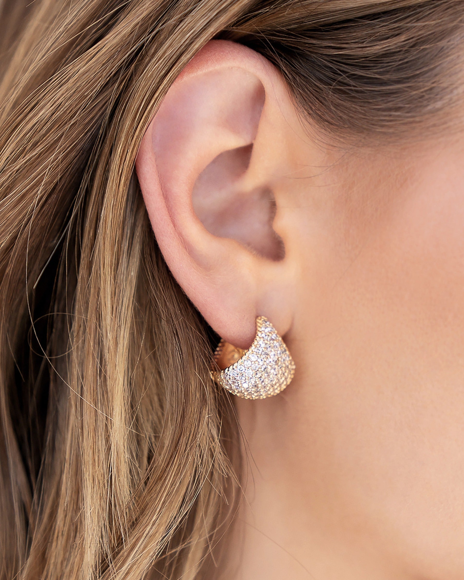 Pavé Encrusted Huggie Hoops