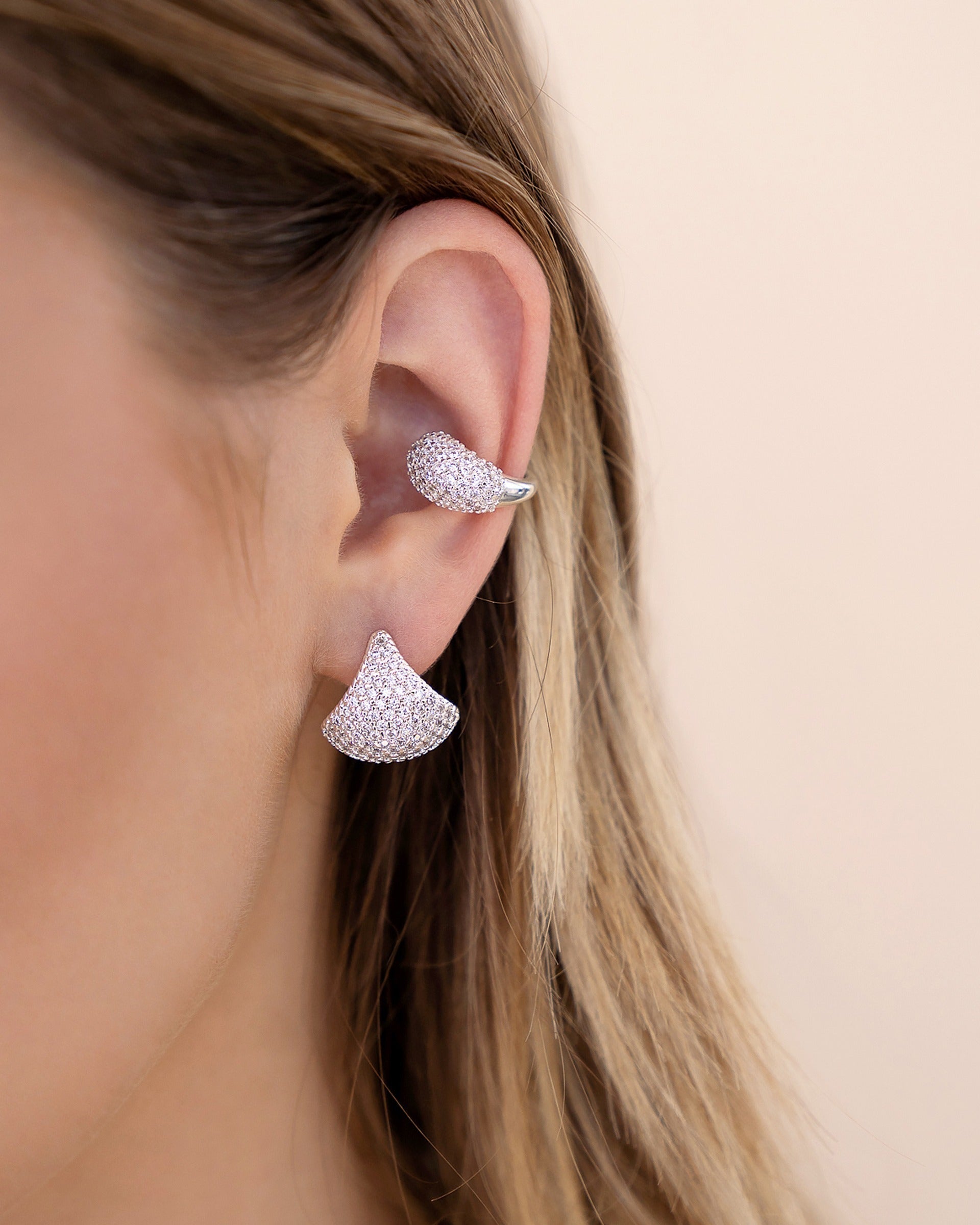 Pavé Encrusted Huggie Hoops