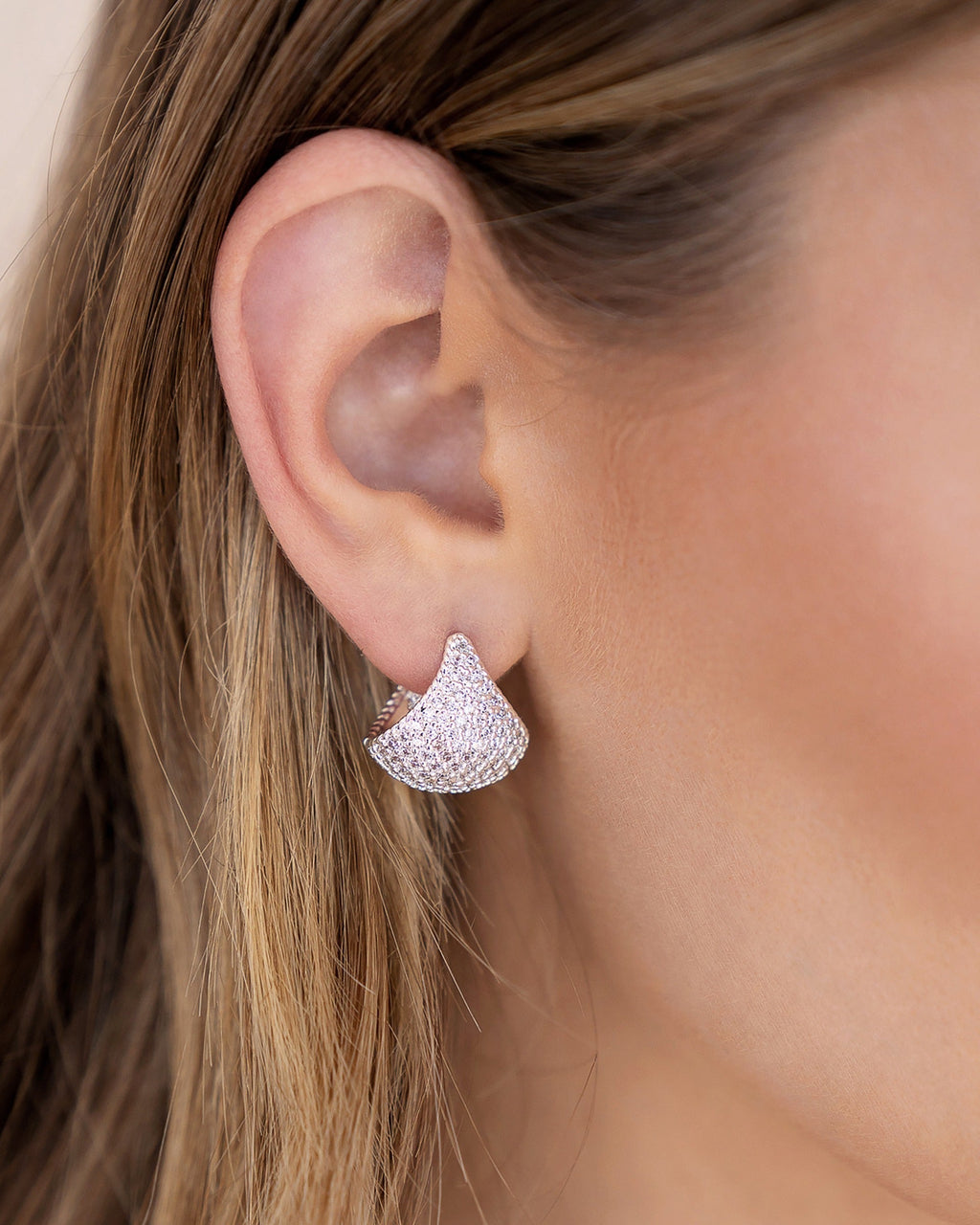 Pavé Encrusted Huggie Hoops