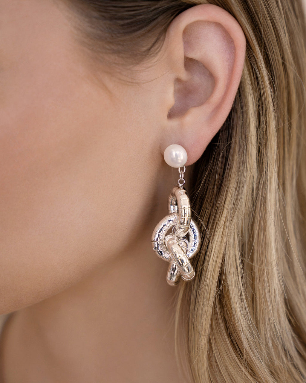 Liquid Gold Pearl Drop Earrings