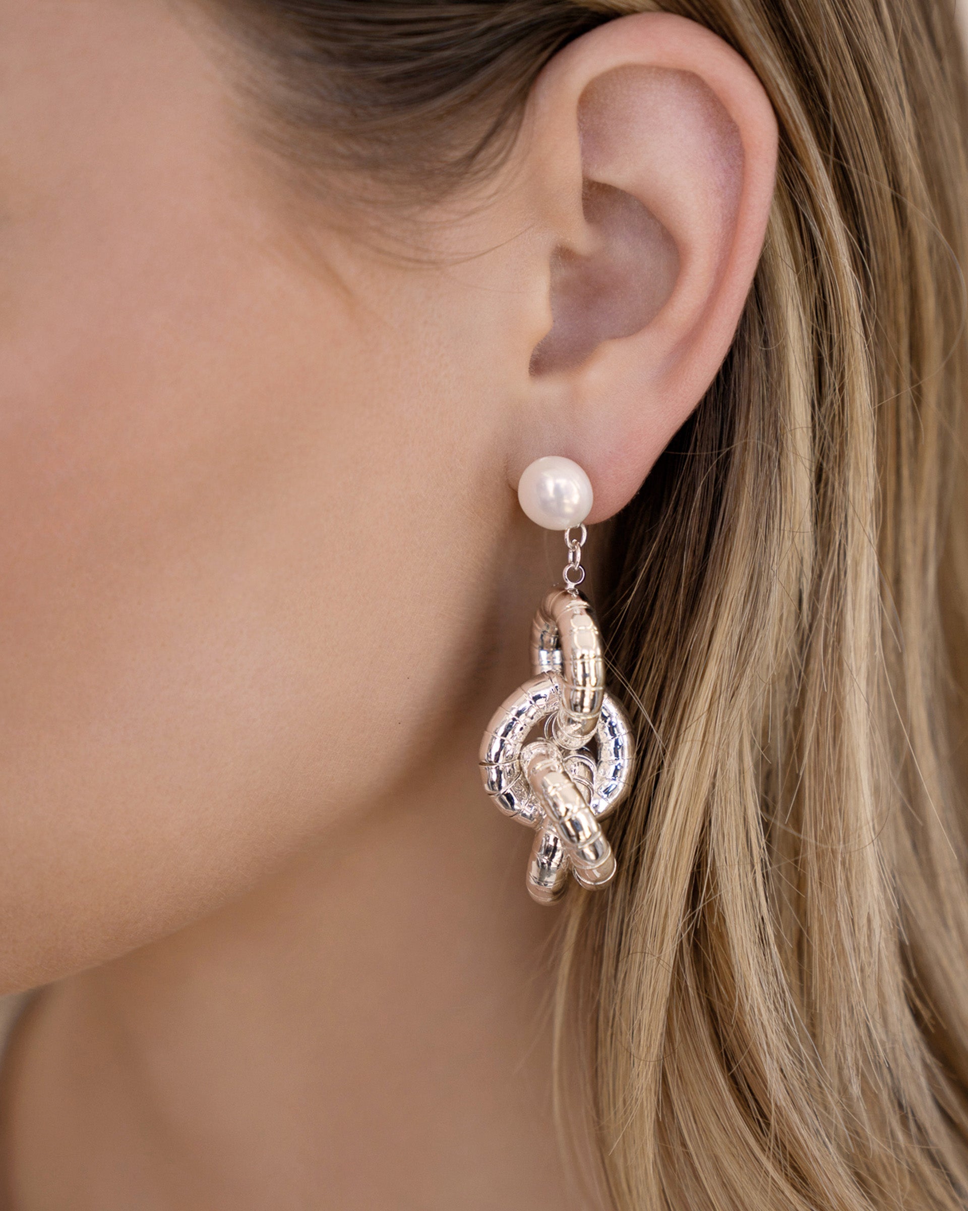 Liquid Gold Pearl Drop Earrings