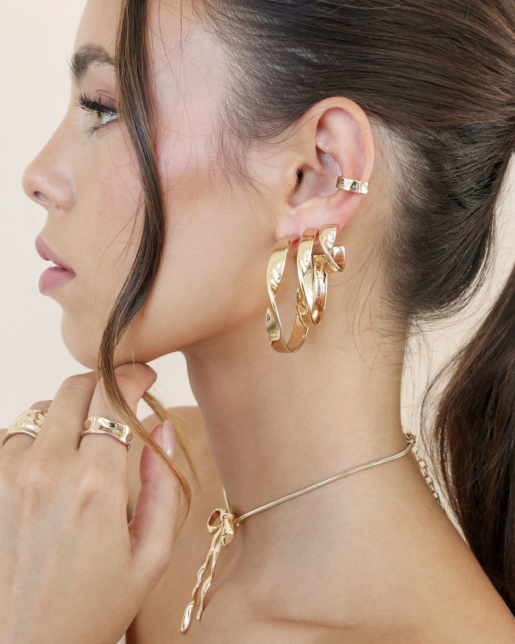 Heirloom Twist Large Hoops