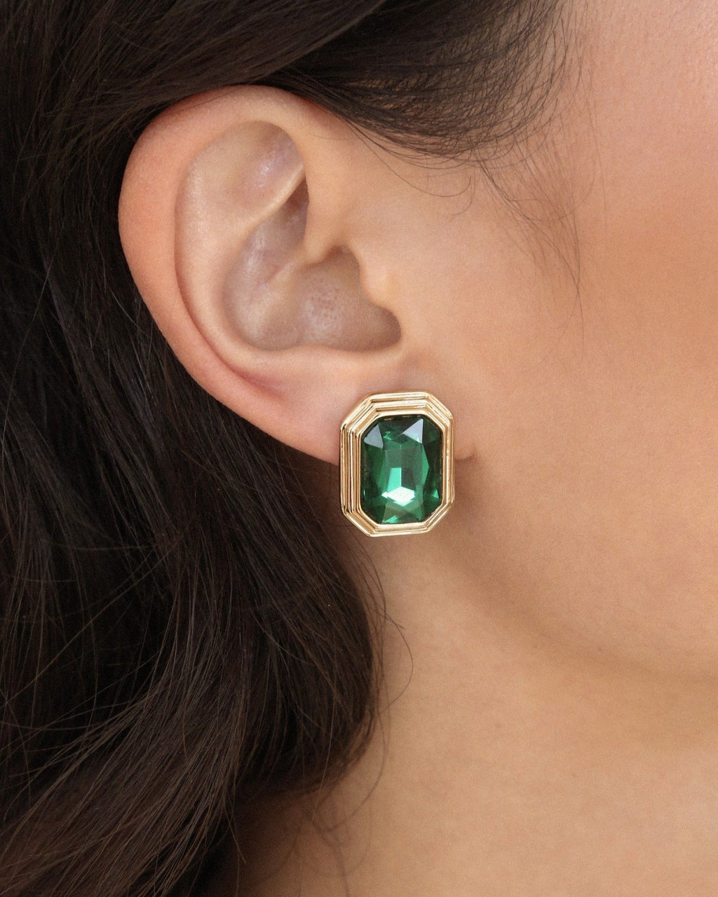Emerald Deco Earrings