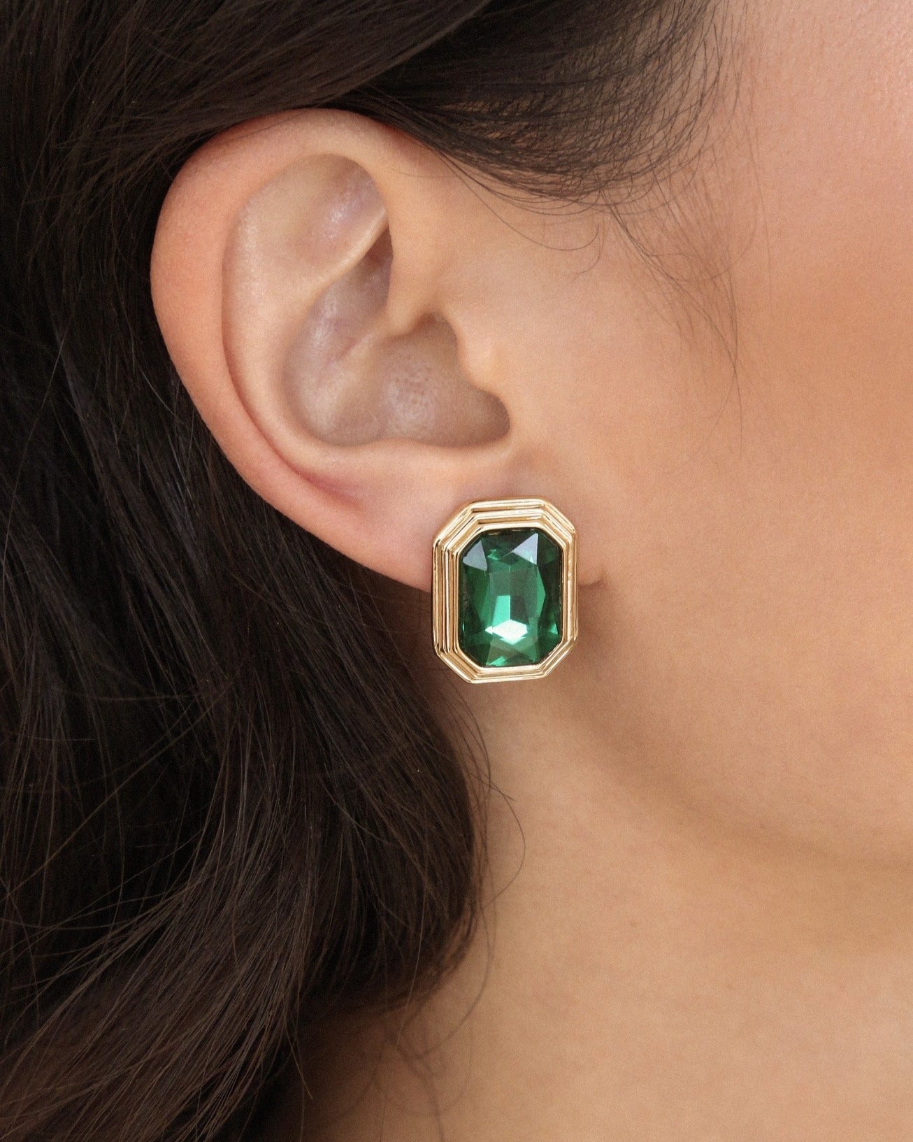 Emerald Deco Earrings
