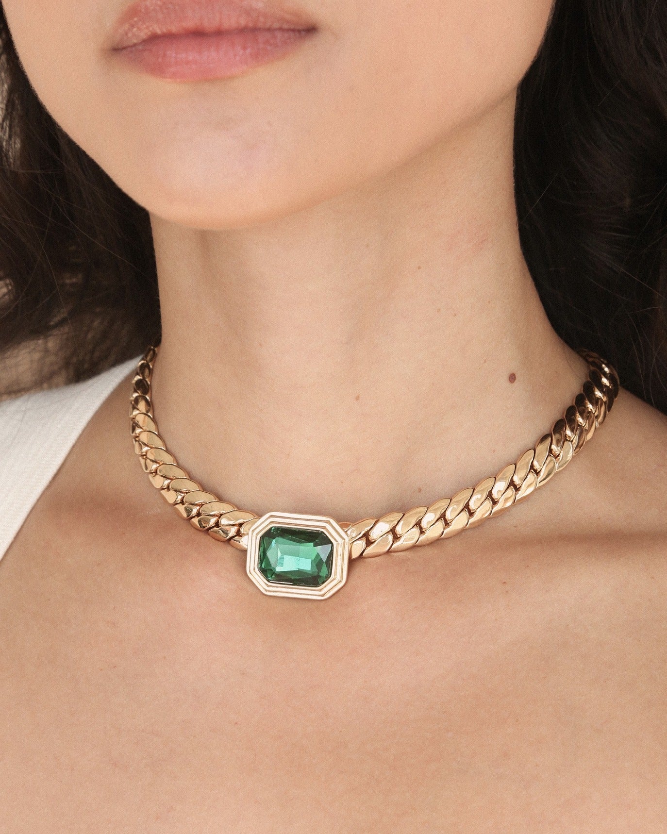 Emerald Deco Necklace