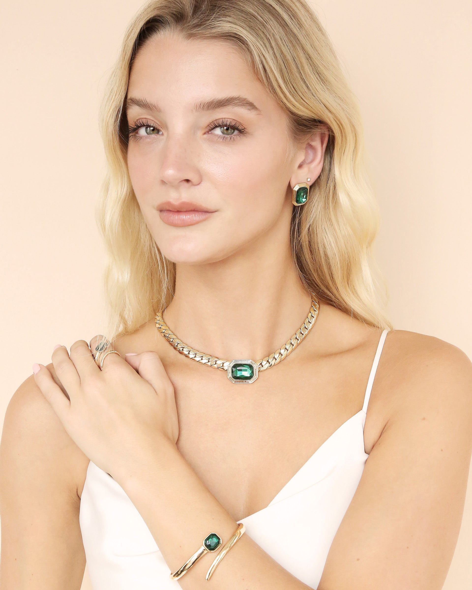 Emerald Deco Earrings