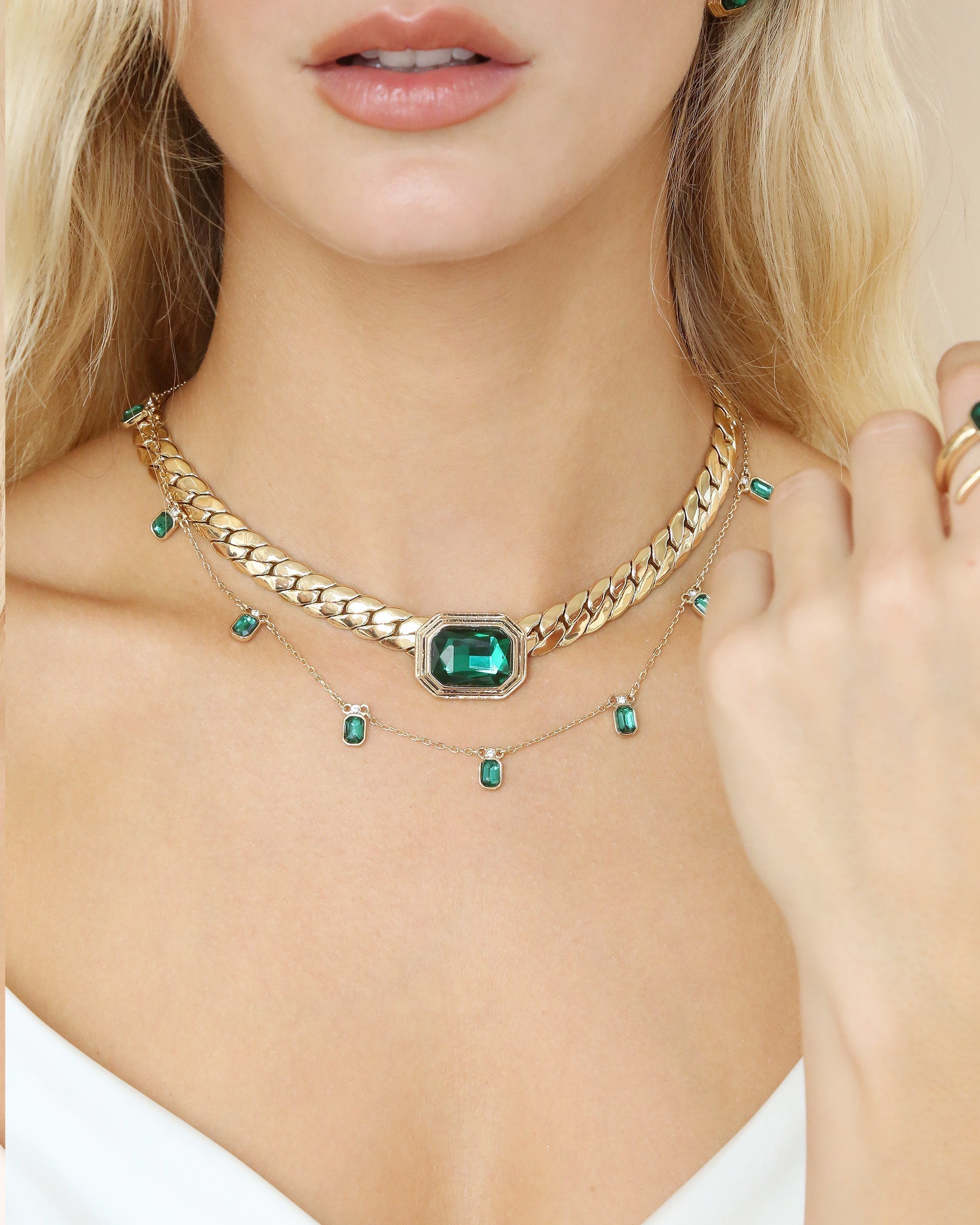 Emerald Deco Necklace