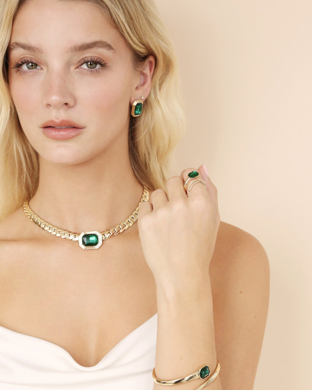 Emerald Deco Necklace