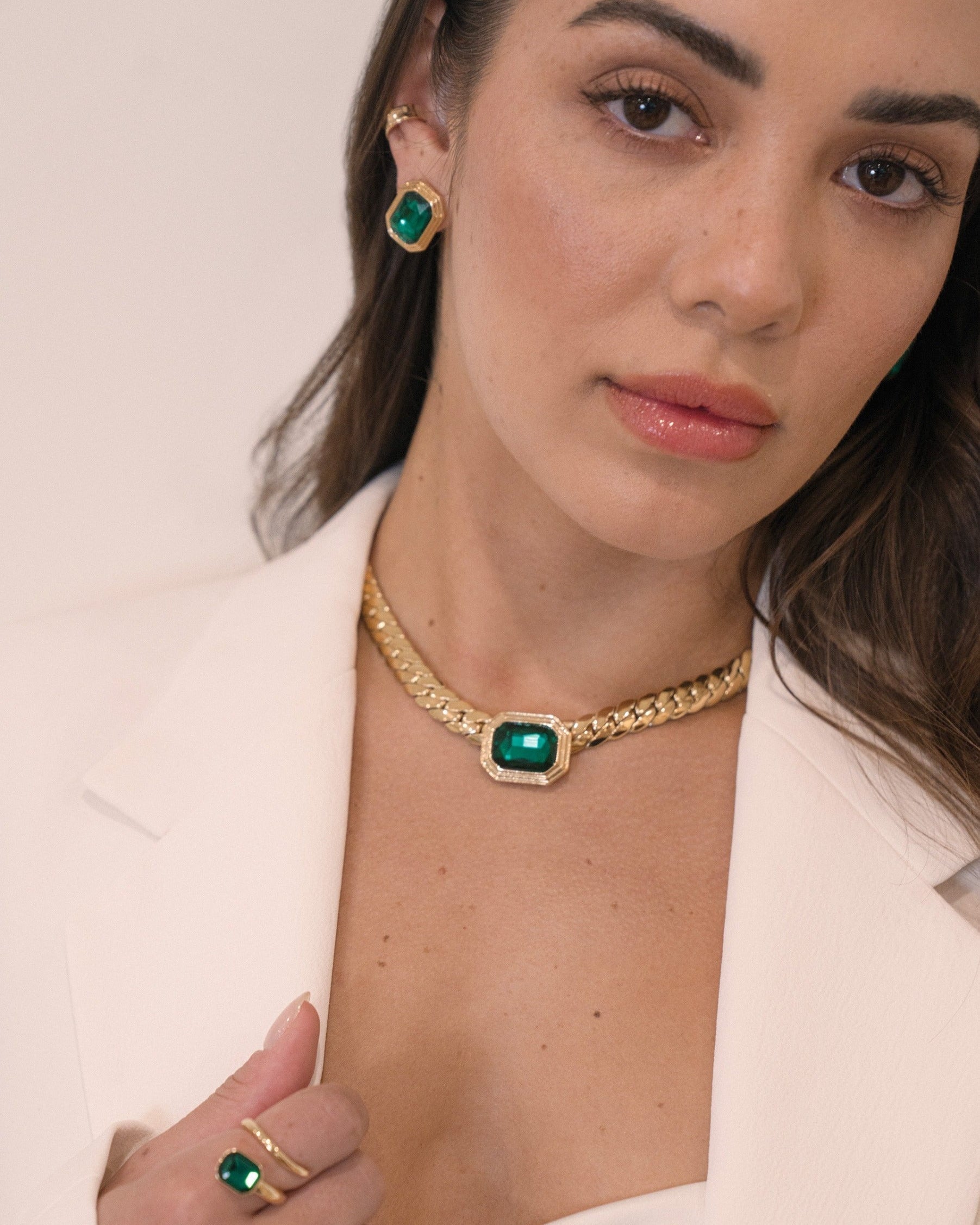 Emerald Deco Necklace