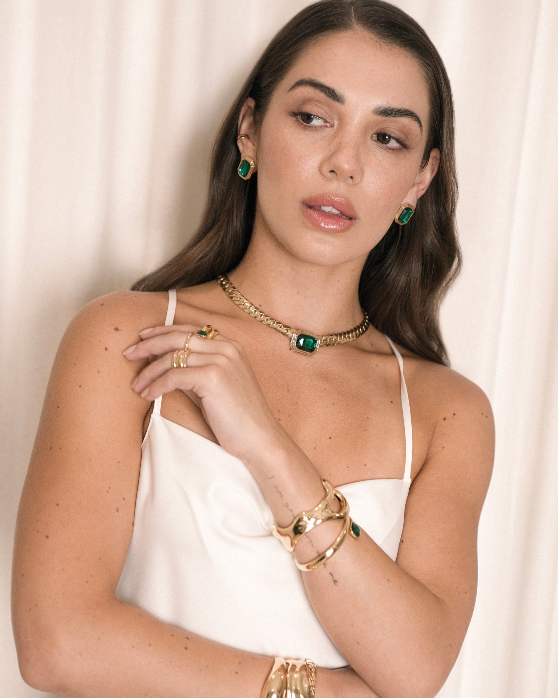 Emerald Deco Earrings