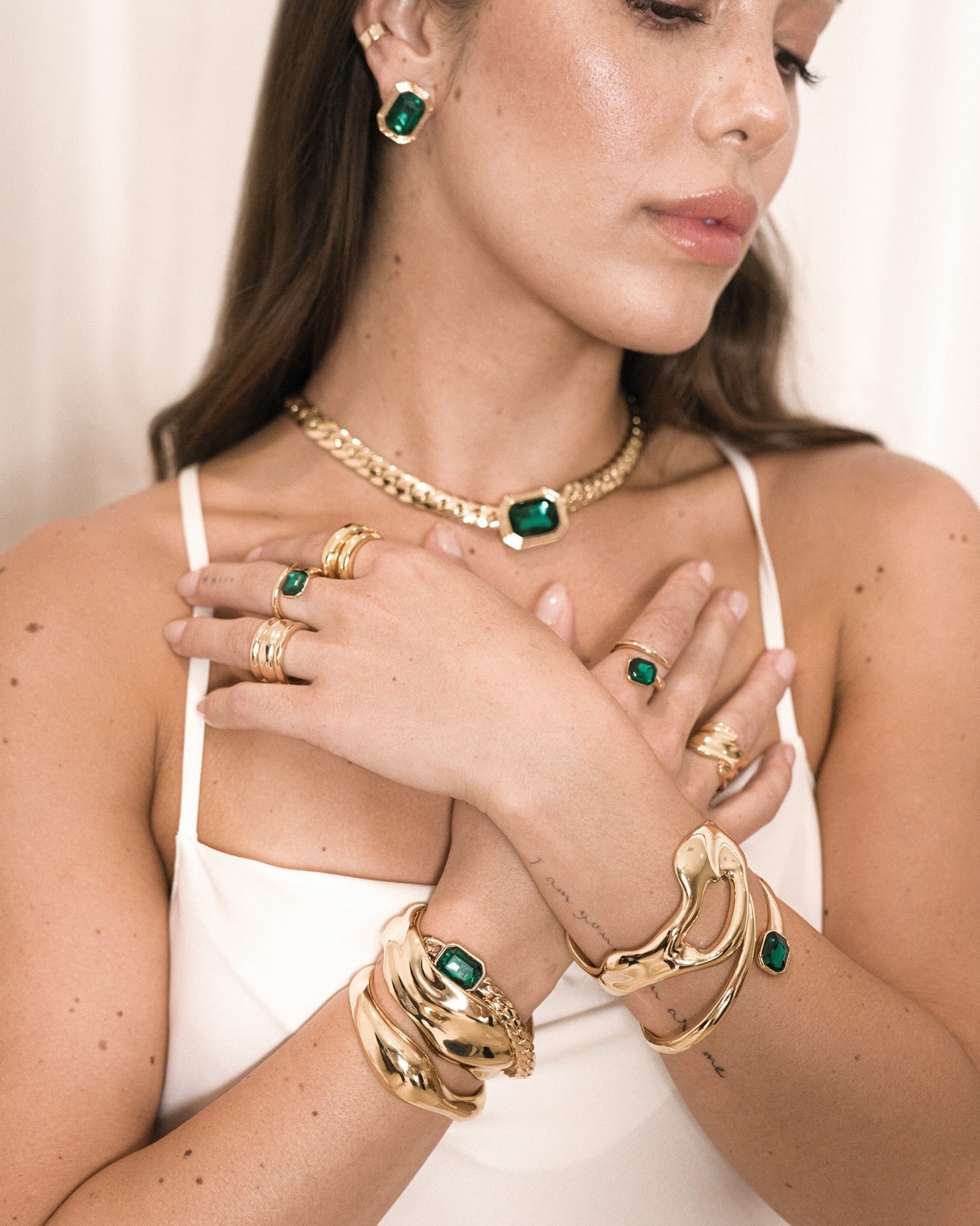 Emerald Deco Wrap Ring