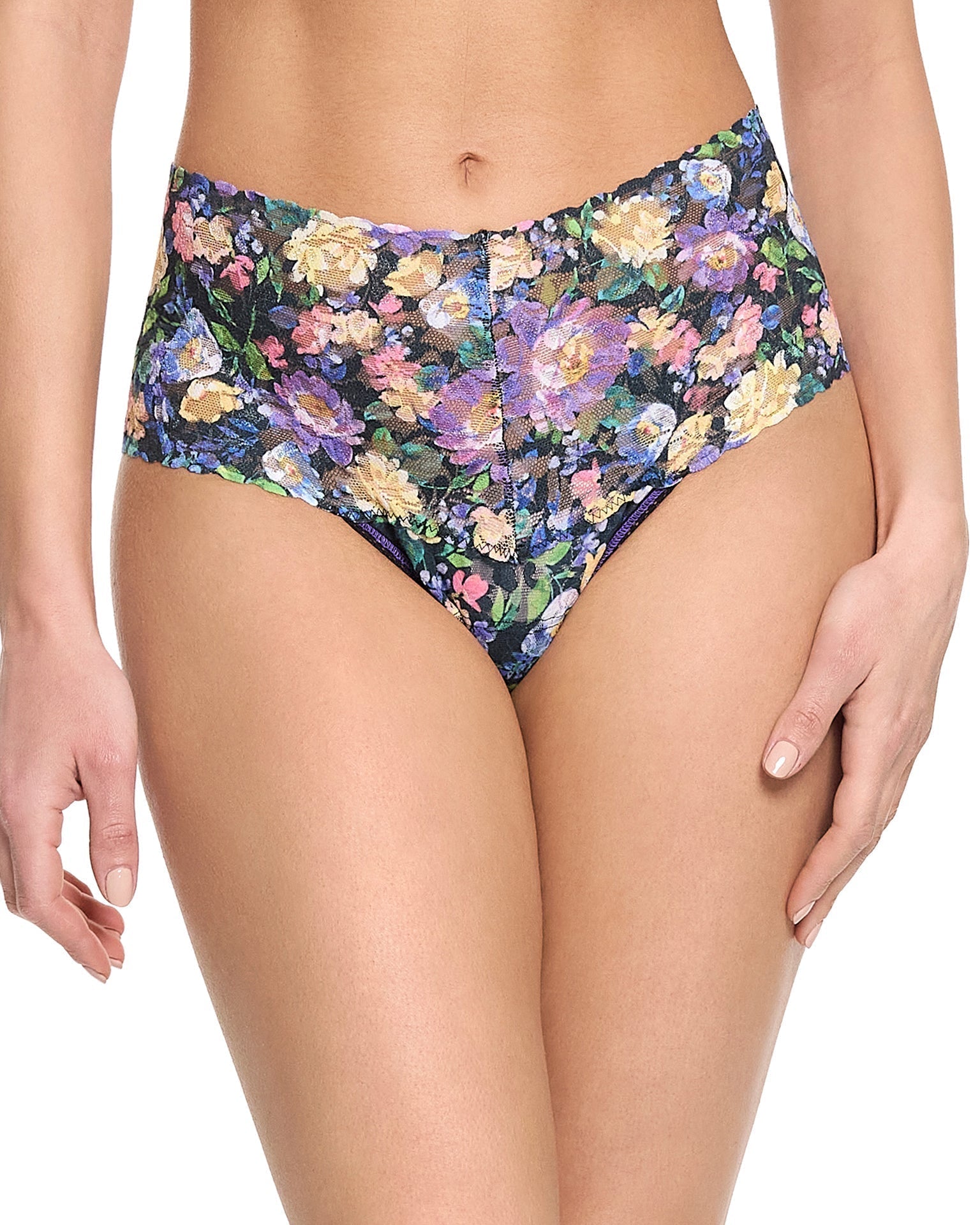 Printed Retro Lace Thong Dream Garden Sale