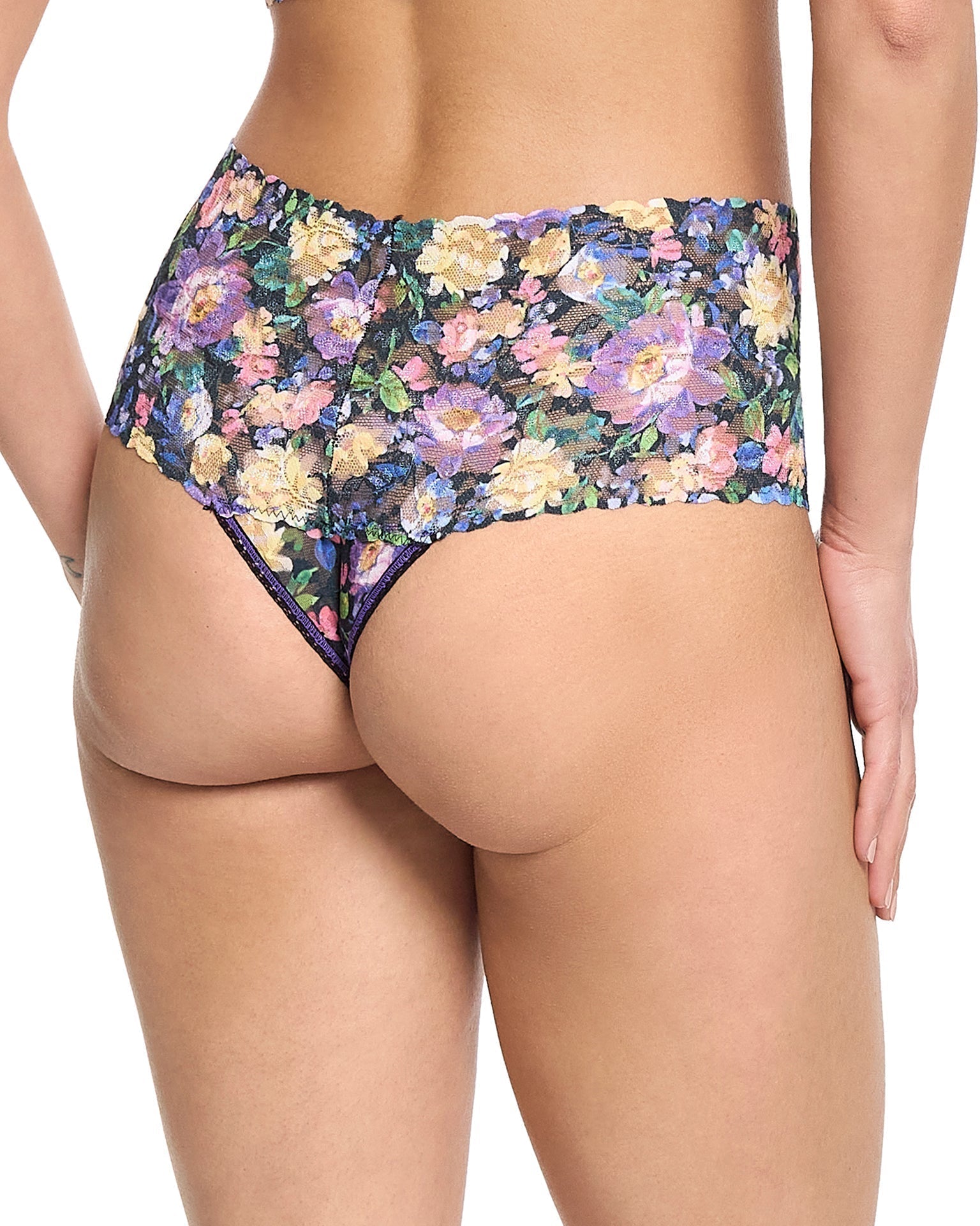 Printed Retro Lace Thong Dream Garden Sale