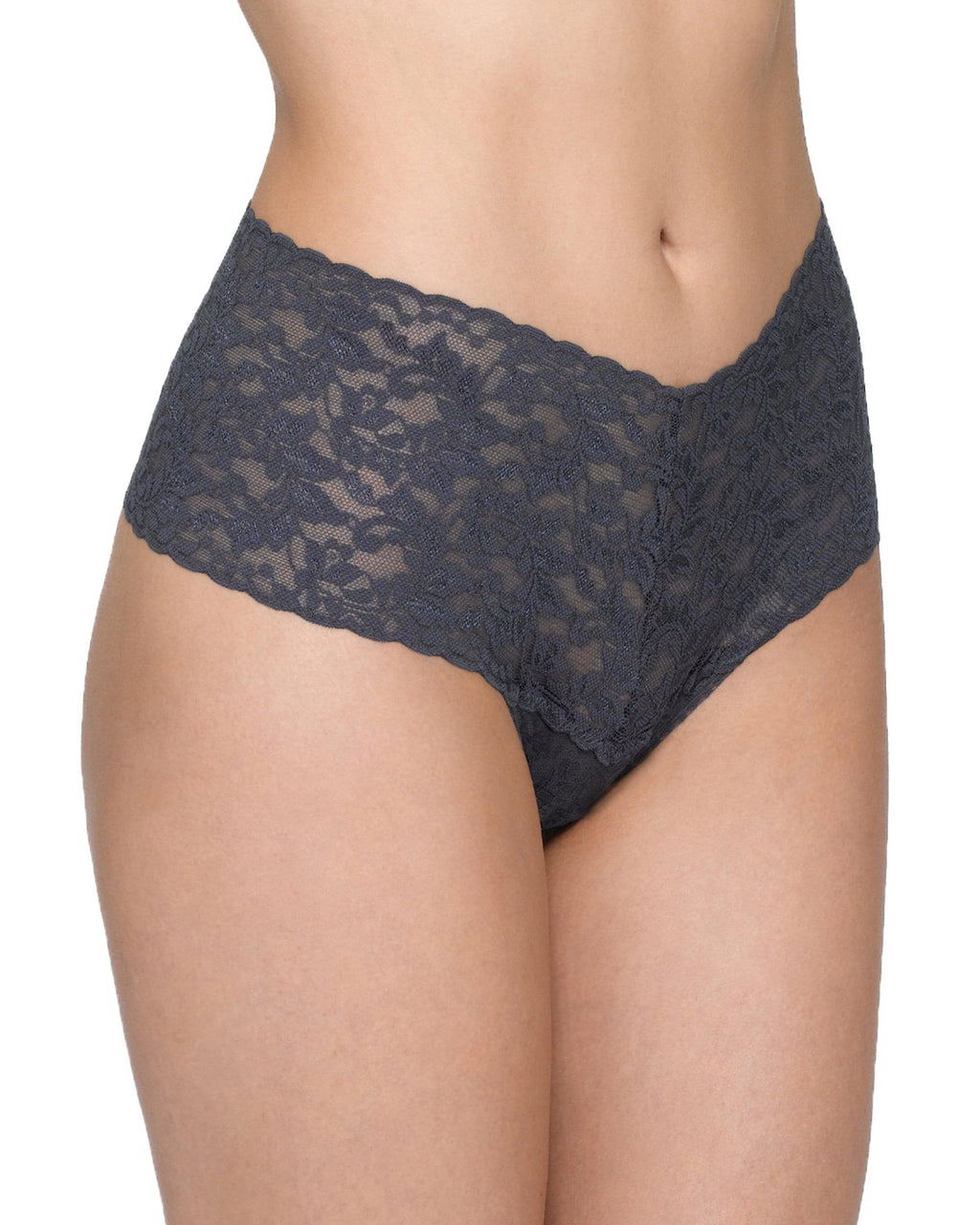 Retro Lace Thong Granite Grey
