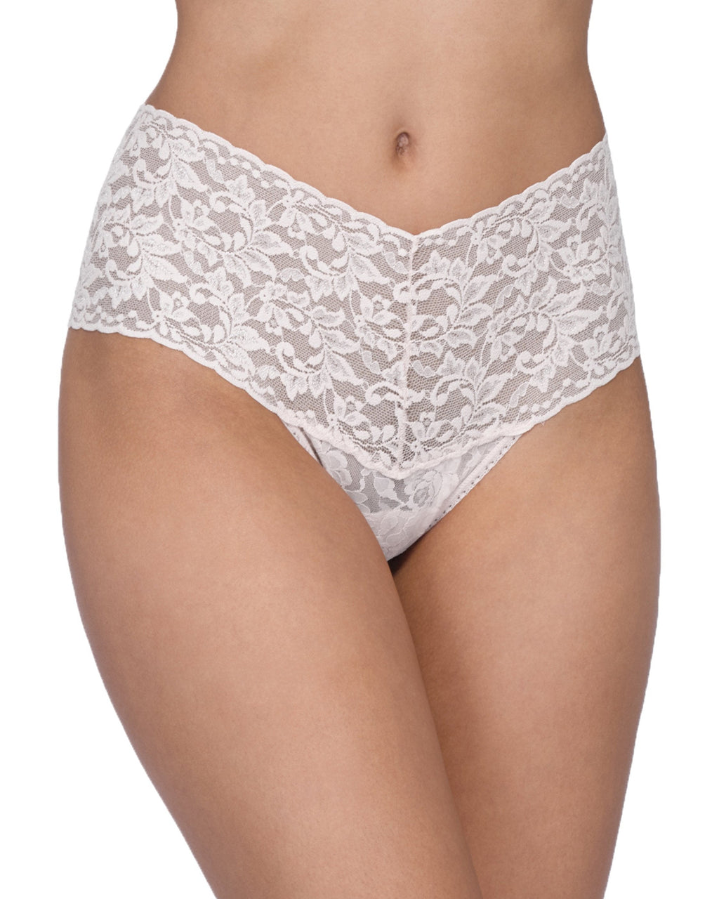 Retro Lace Thong White