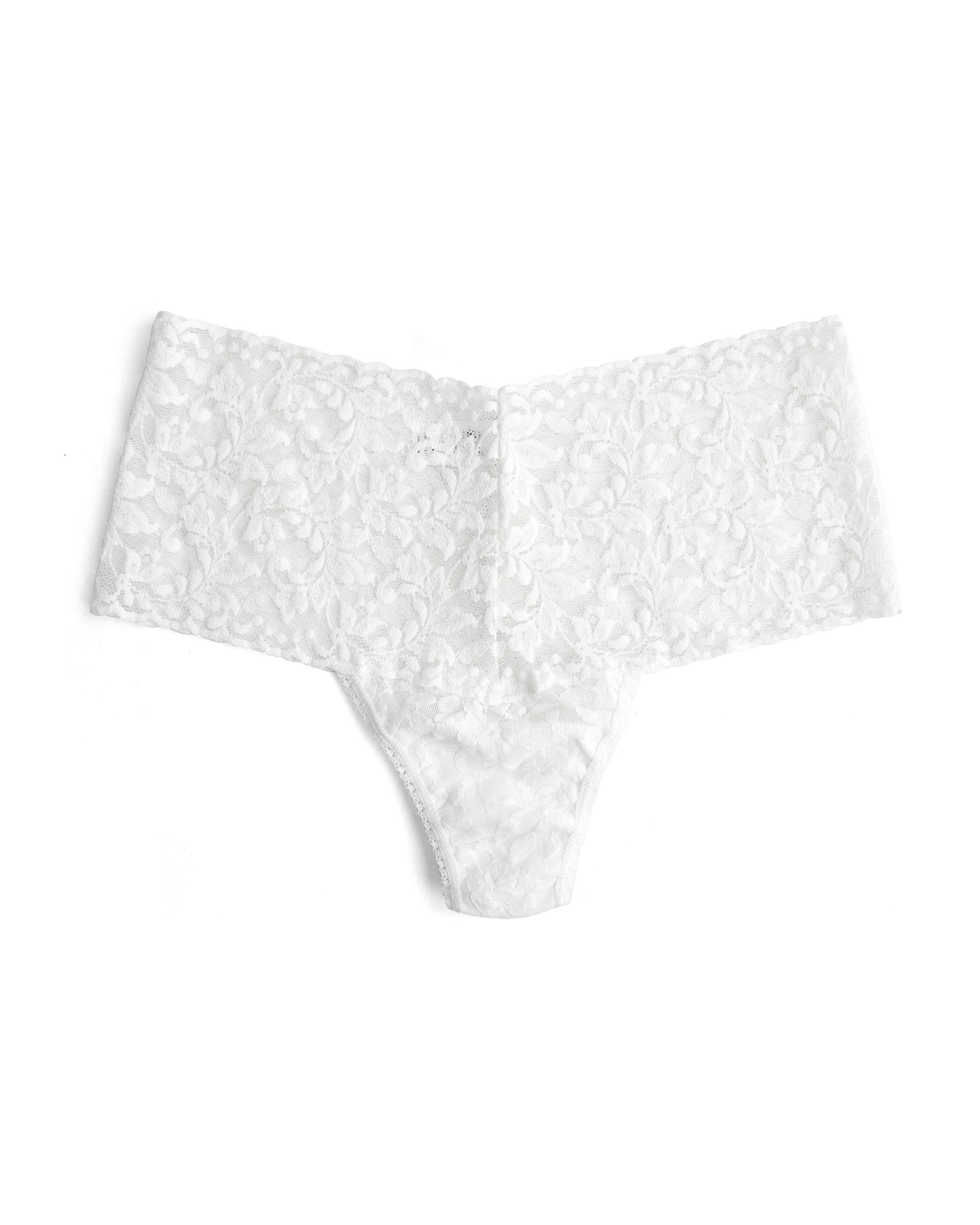 Retro Lace Thong White