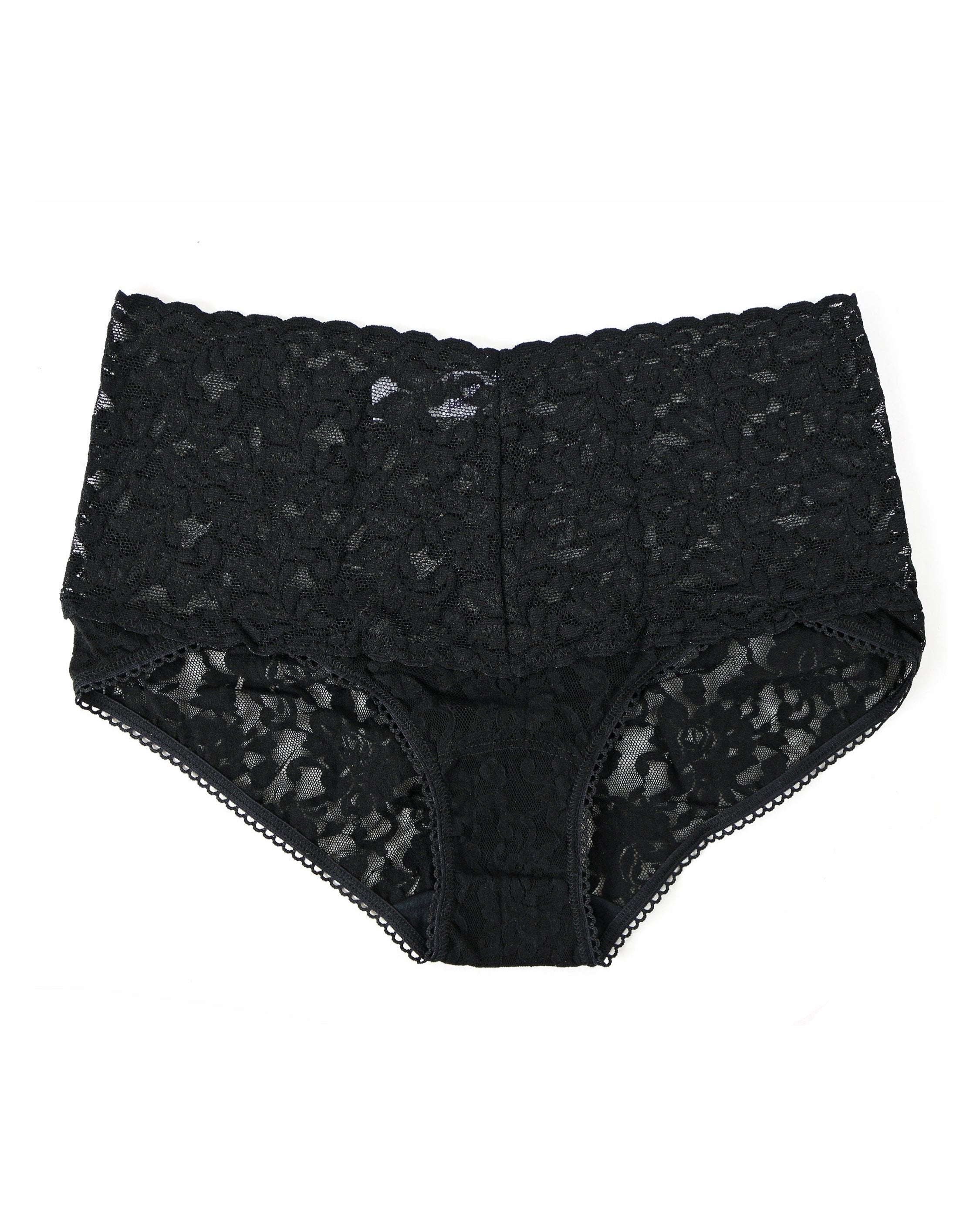 Retro Lace V-Kini Black