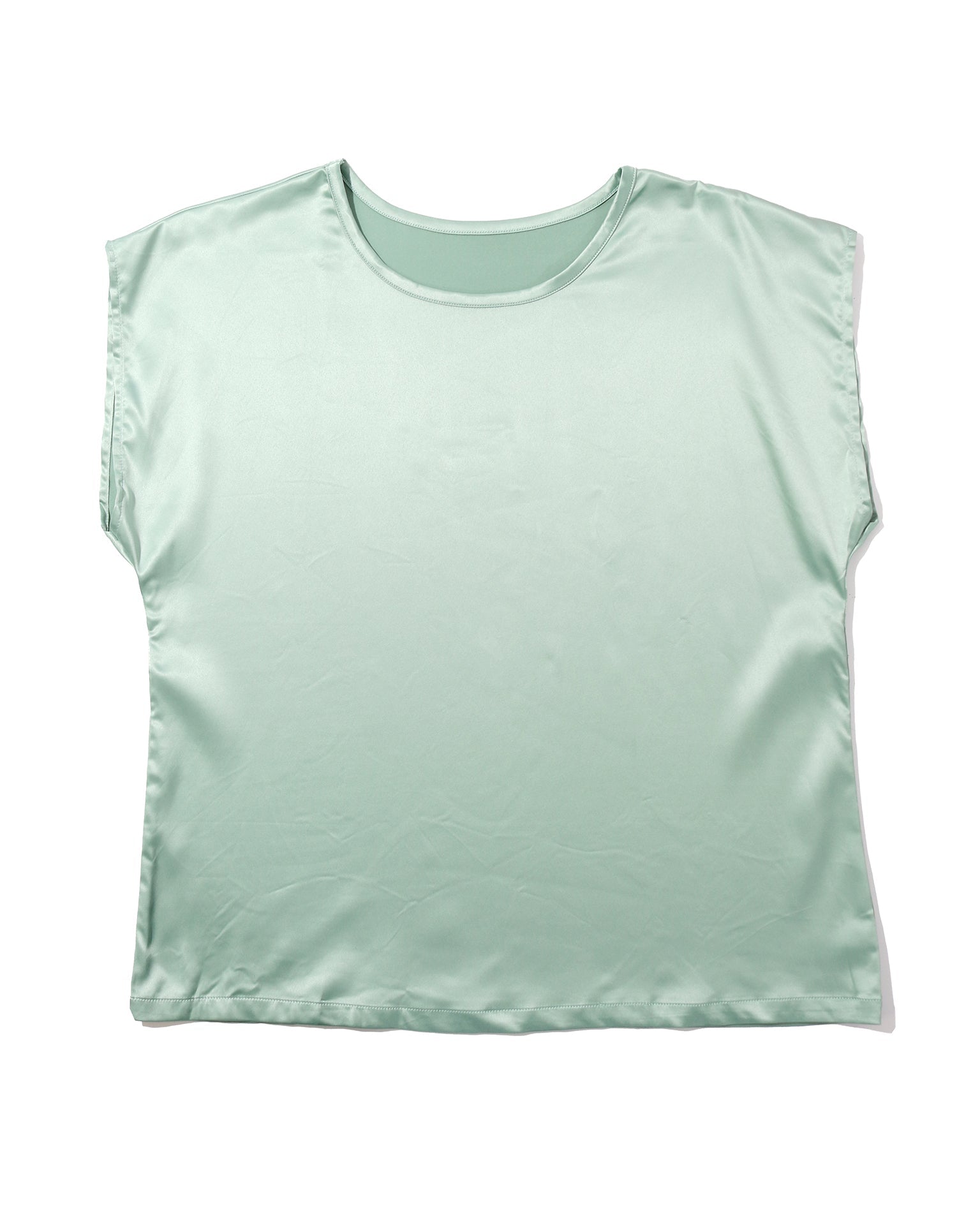 Satin Sleep Cap Sleeve Tee Green Tea