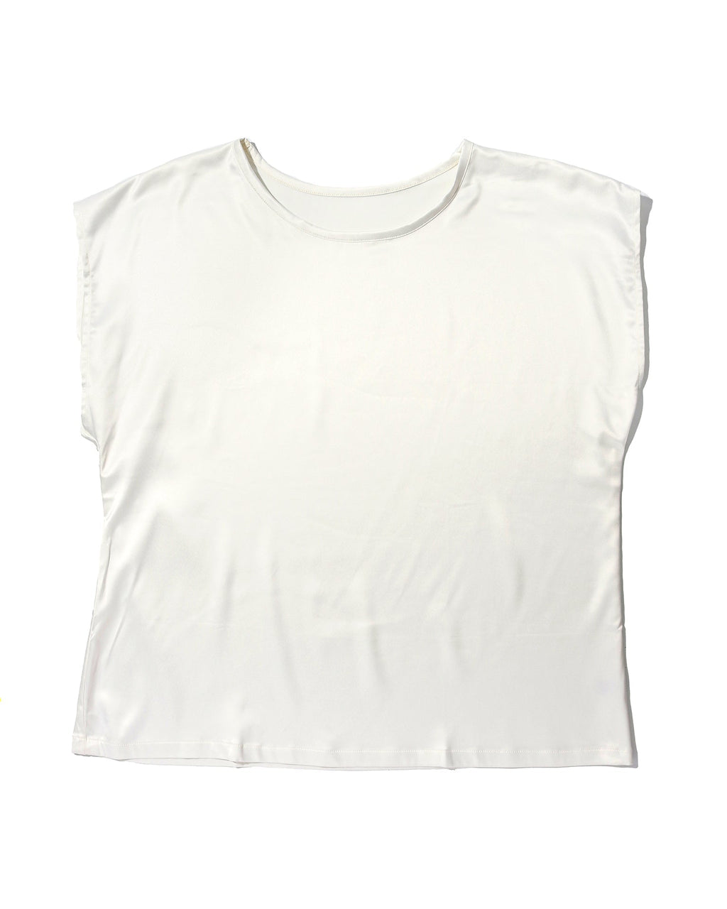 Satin Sleep Cap Sleeve Tee Light Ivory