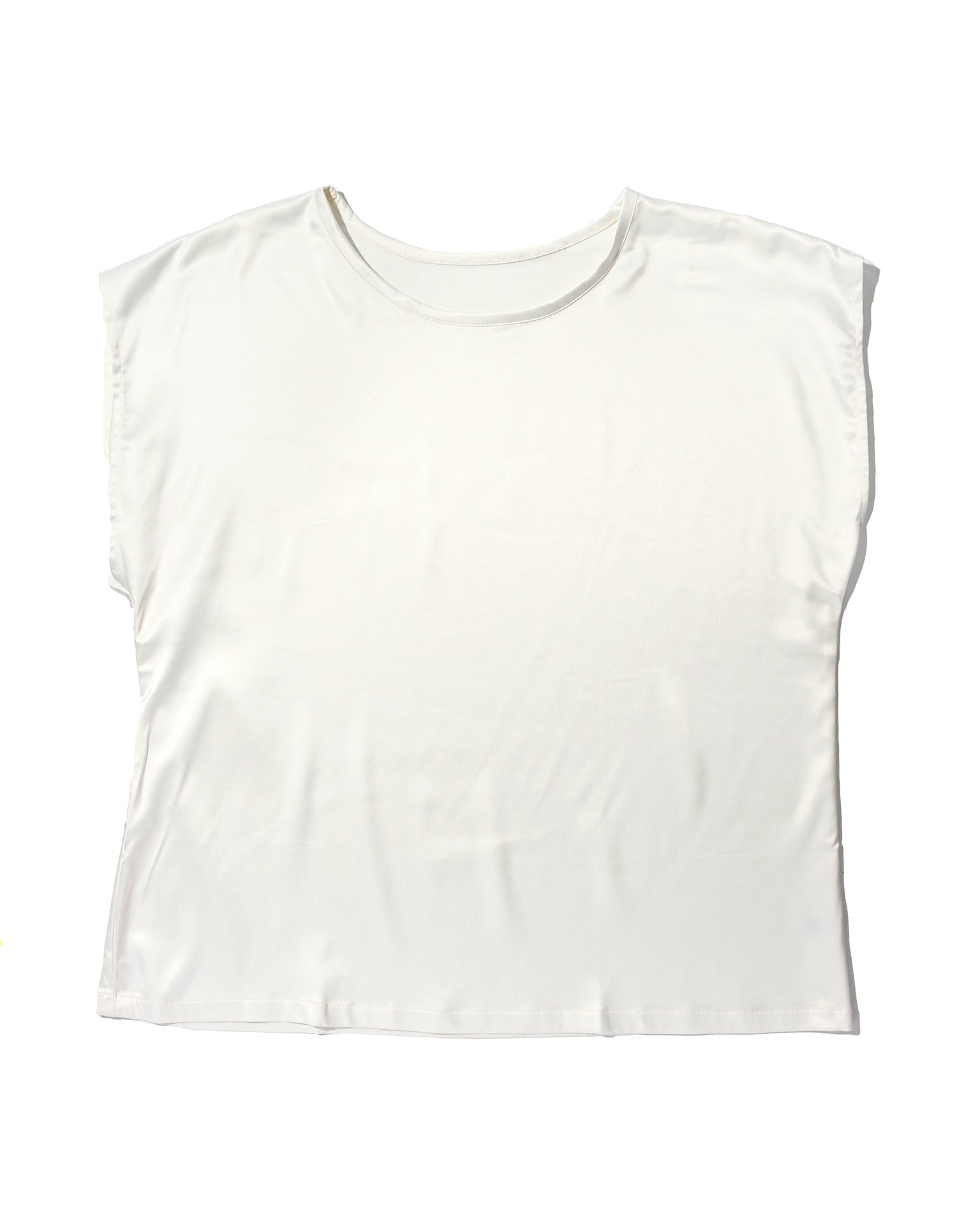 Satin Sleep Cap Sleeve Tee Light Ivory