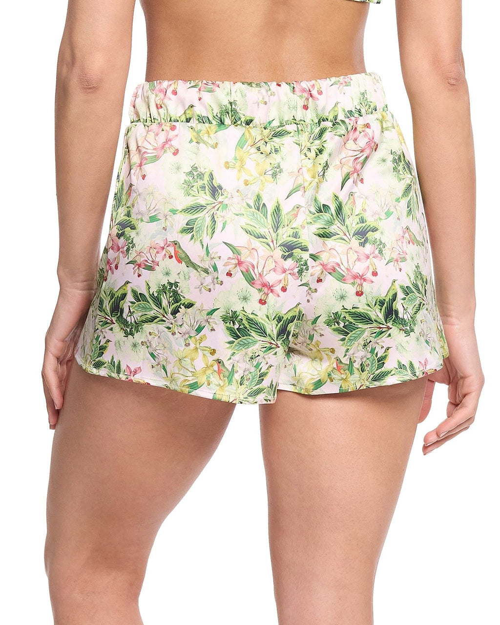 Satin Sleep Drawstring Short French Garden