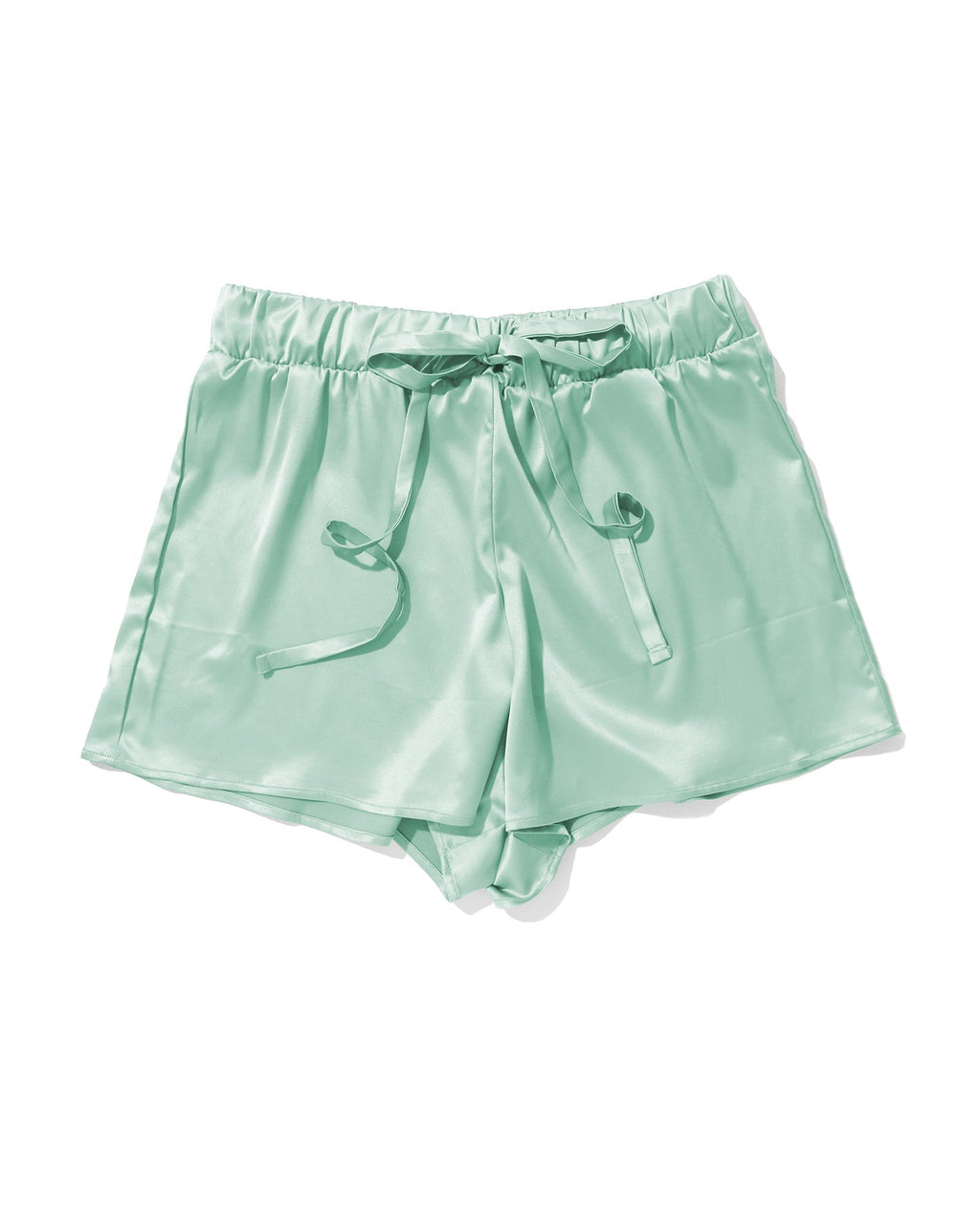 Satin Sleep Drawstring Short Green Tea