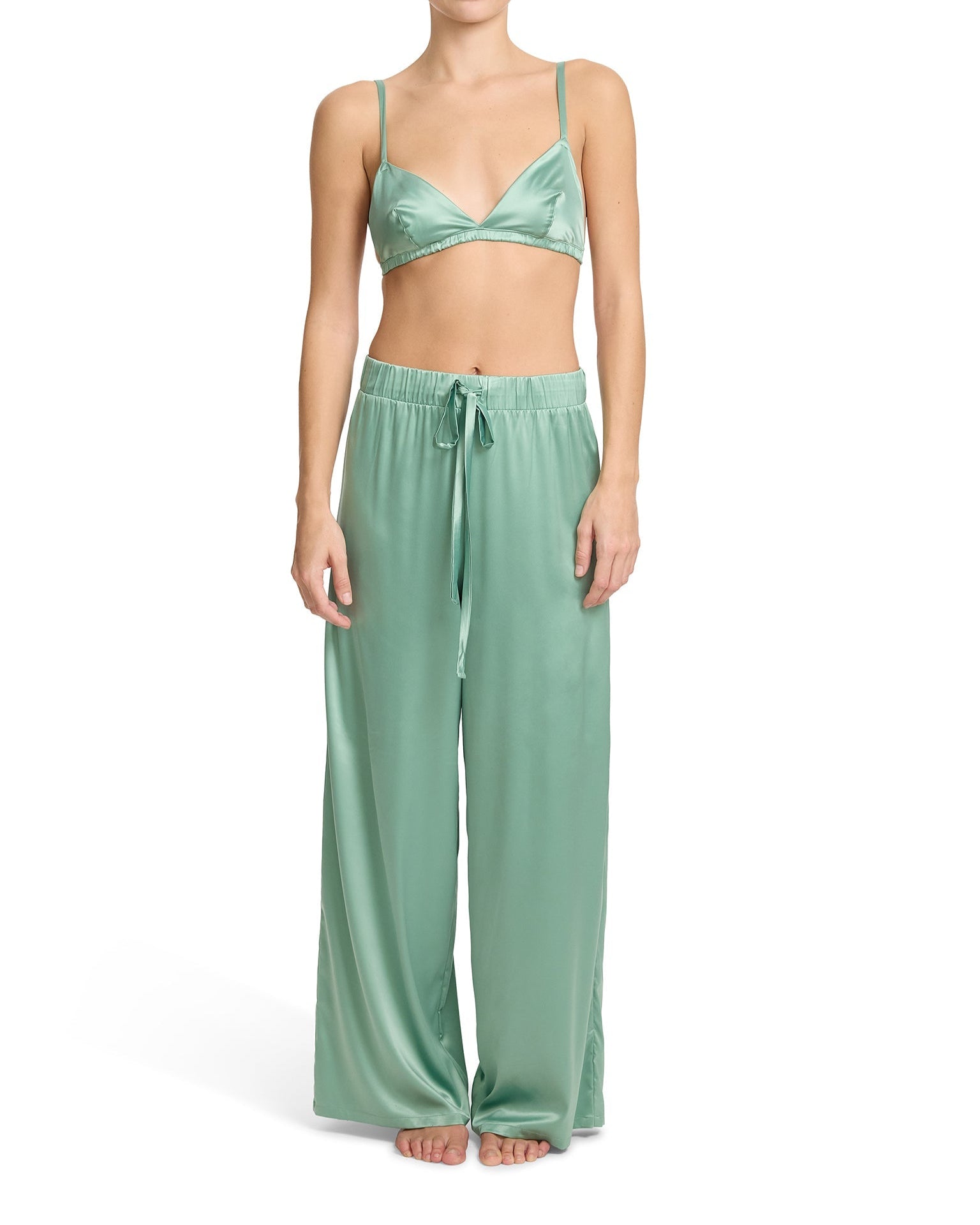 Satin Sleep Pant Green Tea