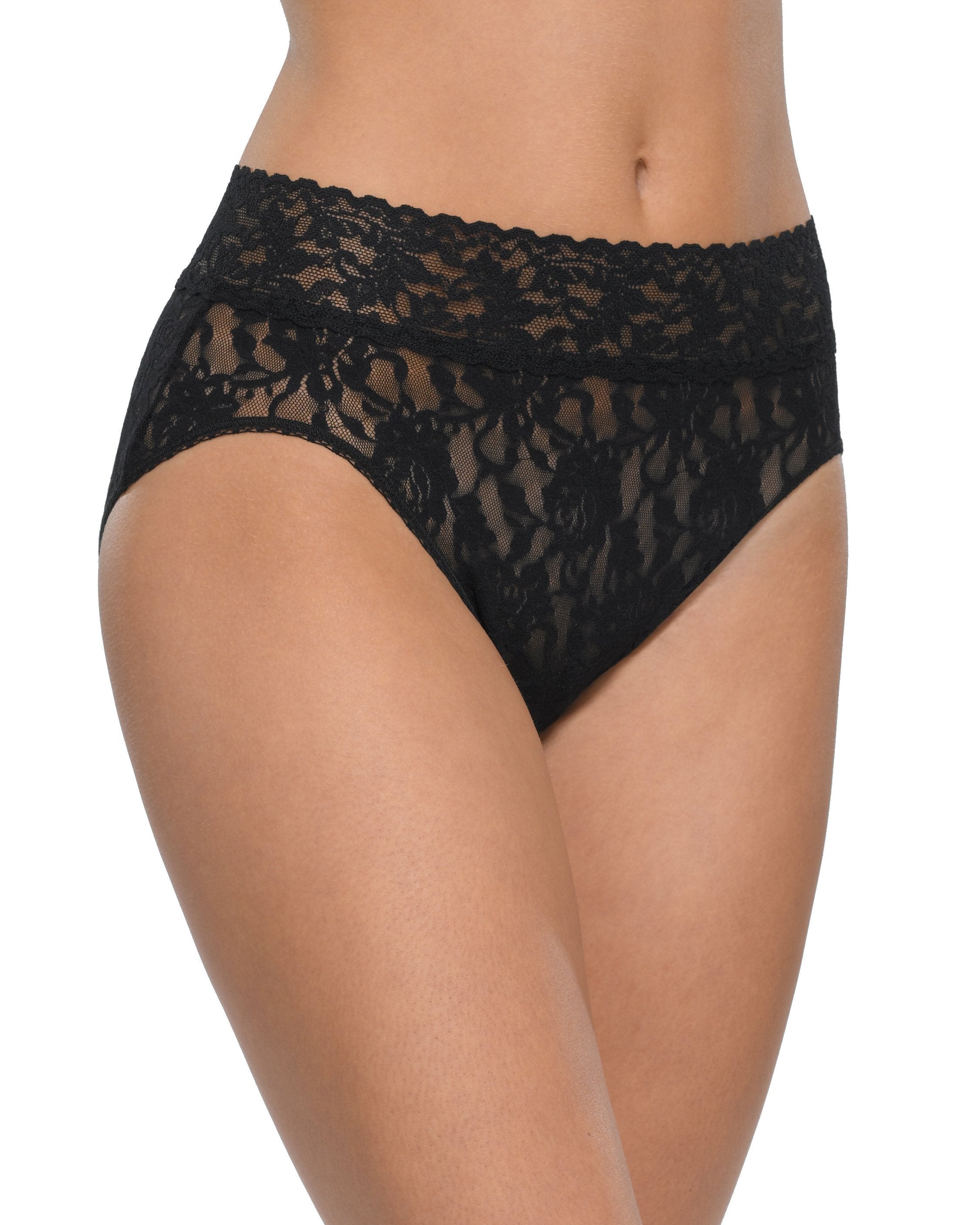 Signature Lace French Brief Black