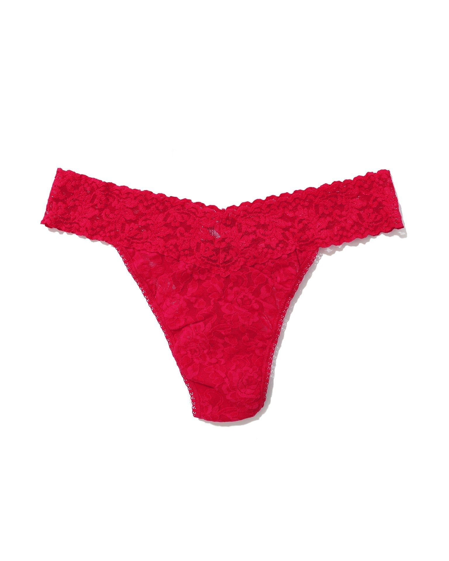 Signature Lace Original Rise Thong Beet Juice Red