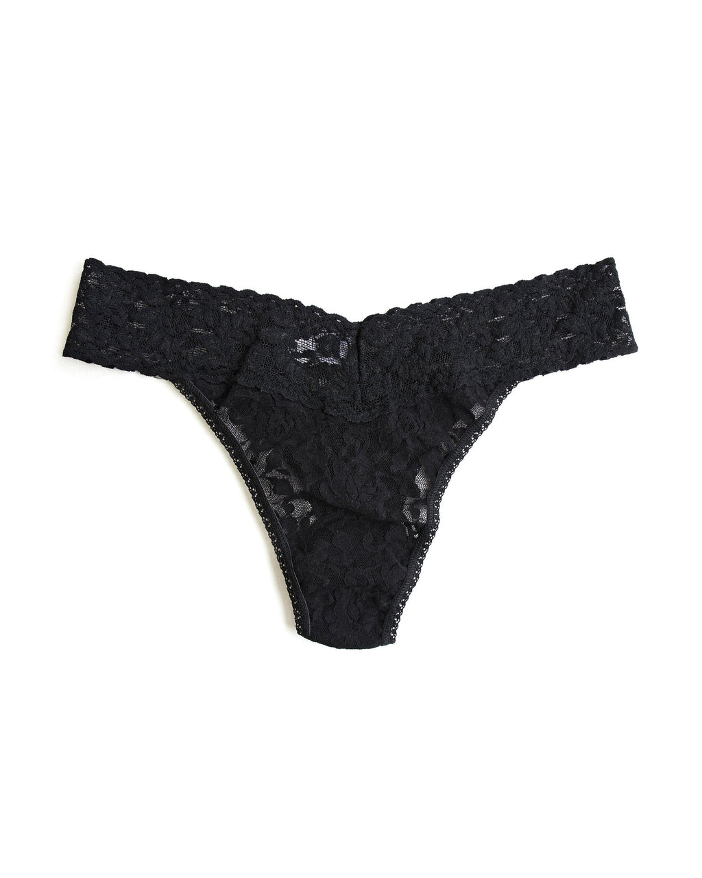 Signature Lace Original Rise Thong Black