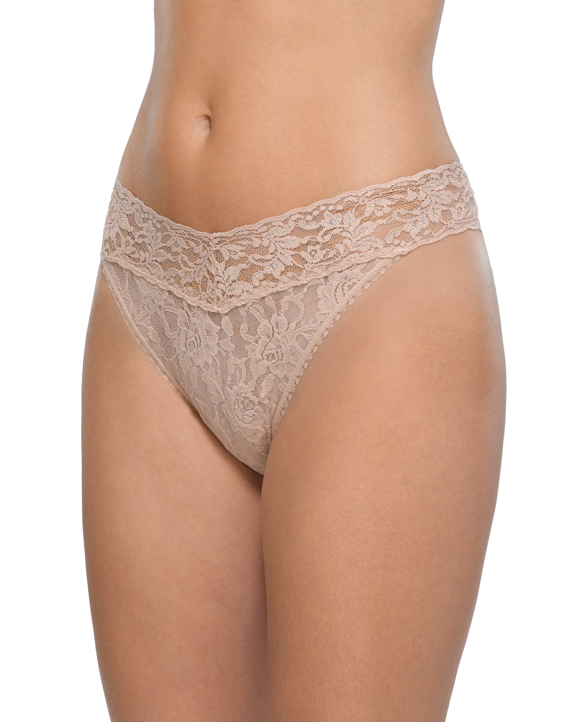 Signature Lace Original Rise Thong Chai