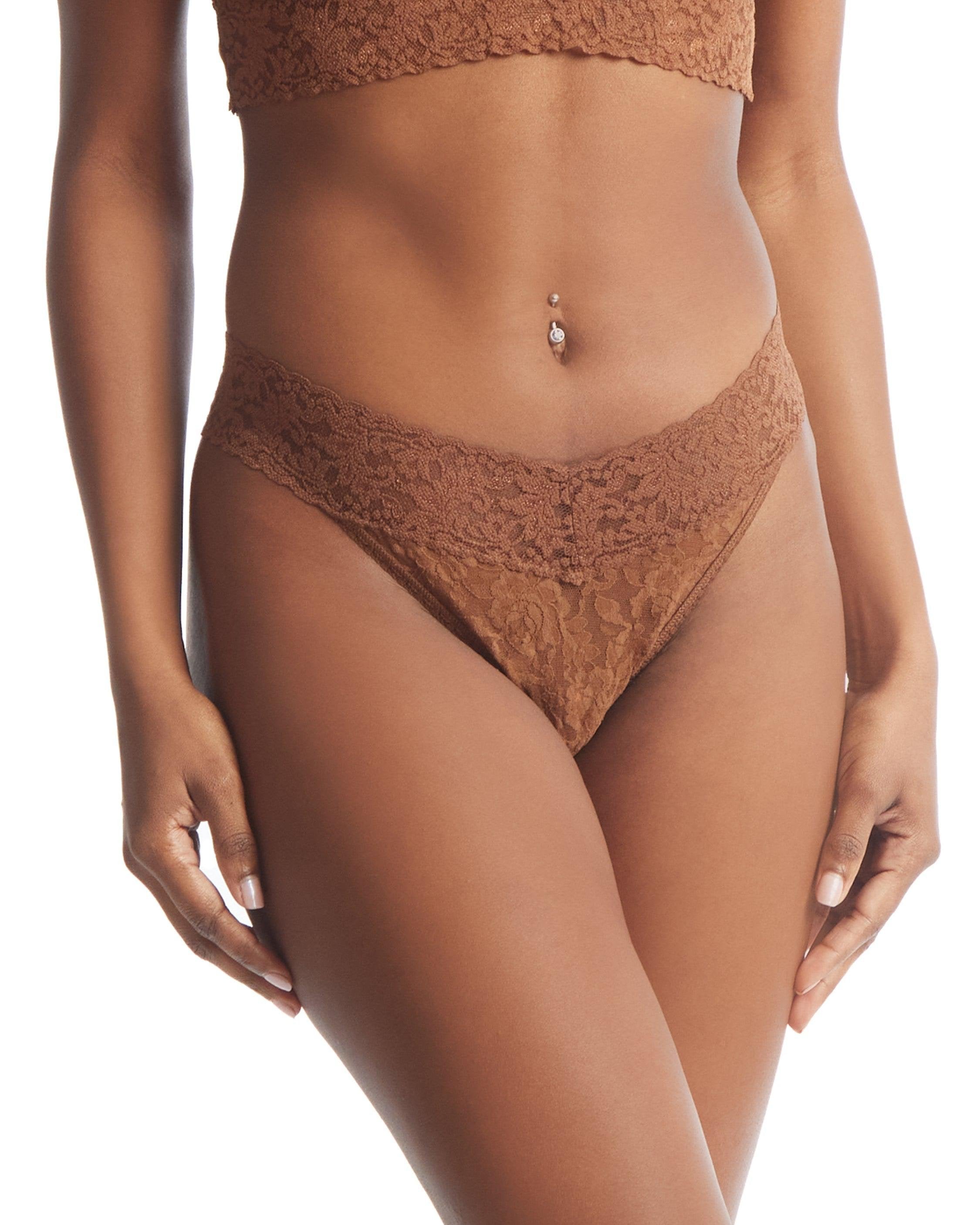Signature Lace Original Rise Thong Macchiato Brown