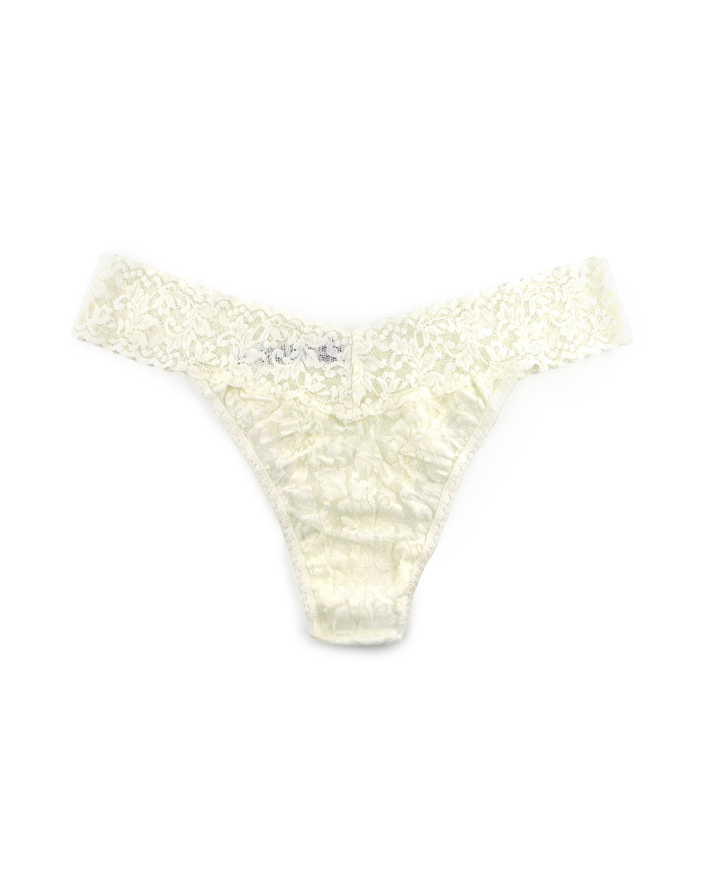 Signature Lace Original Rise Thong Marshmallow