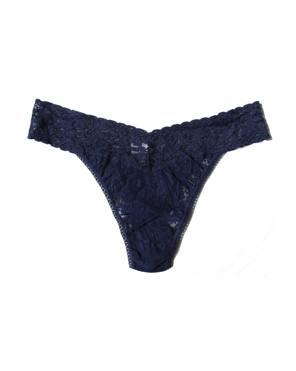 Signature Lace Original Rise Thong Navy